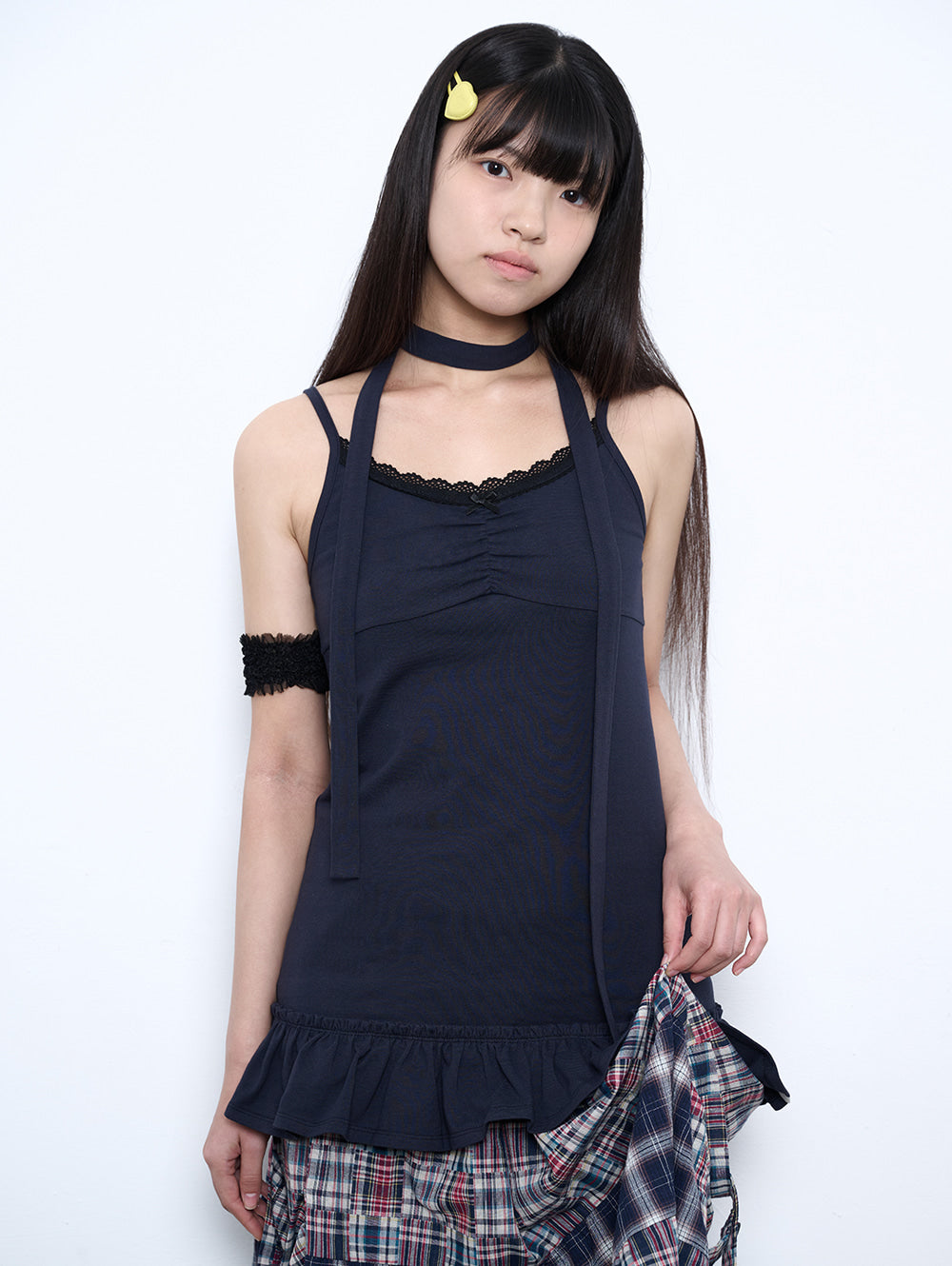 【TUOMIO】SCARF FRILL SLEEVELESS