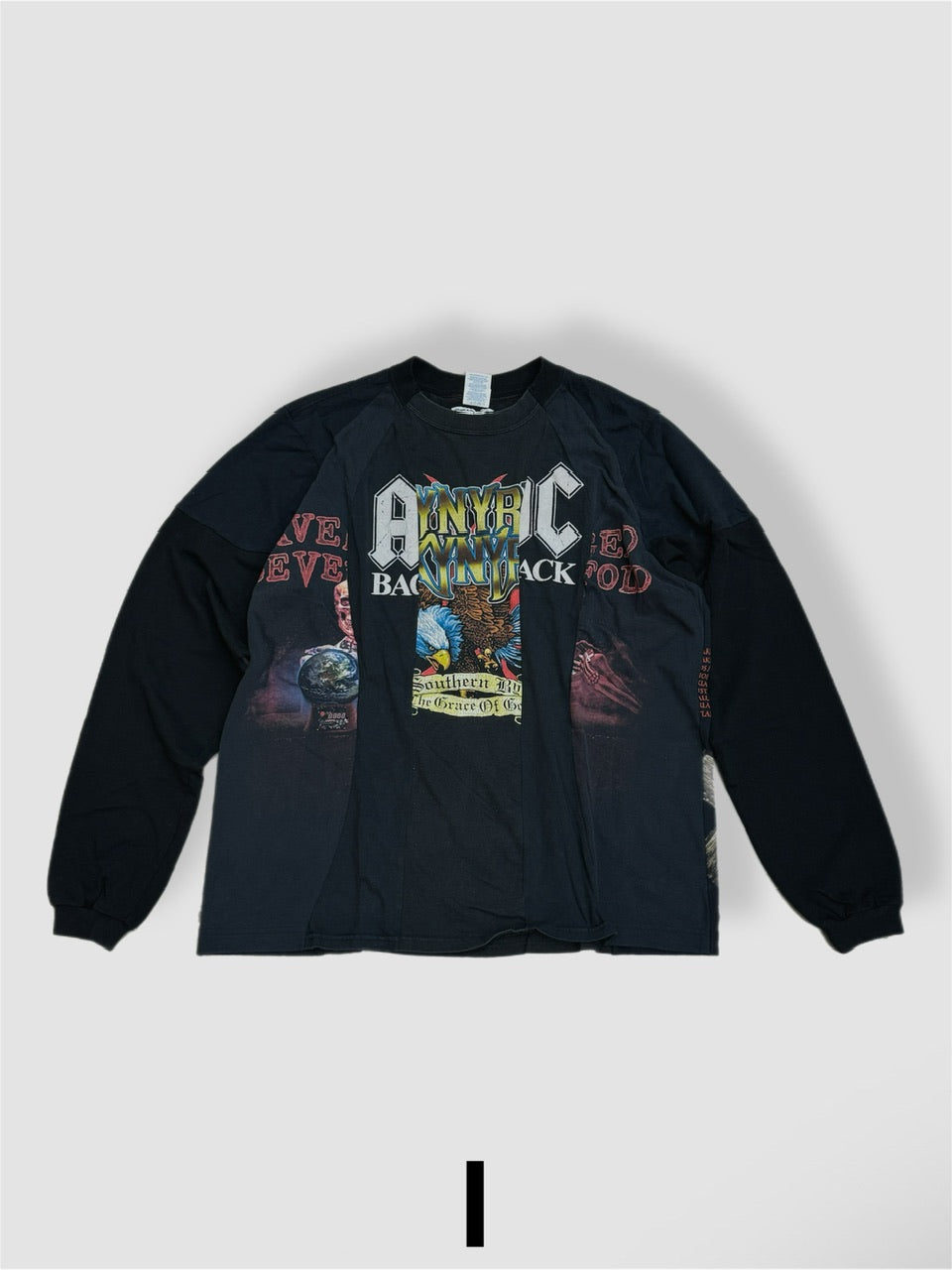 【Re +】cutting switch long sleeve (black)