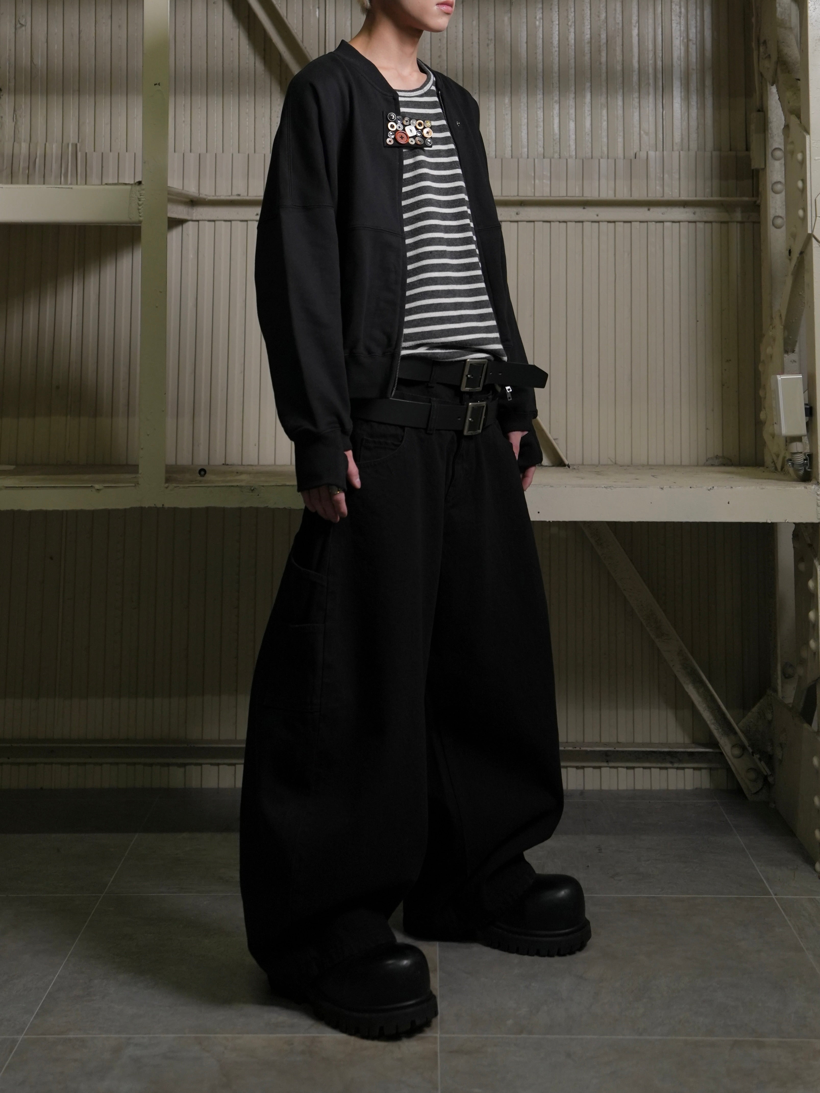 【Lee fi Ne】Double Waist Baggy Jeans