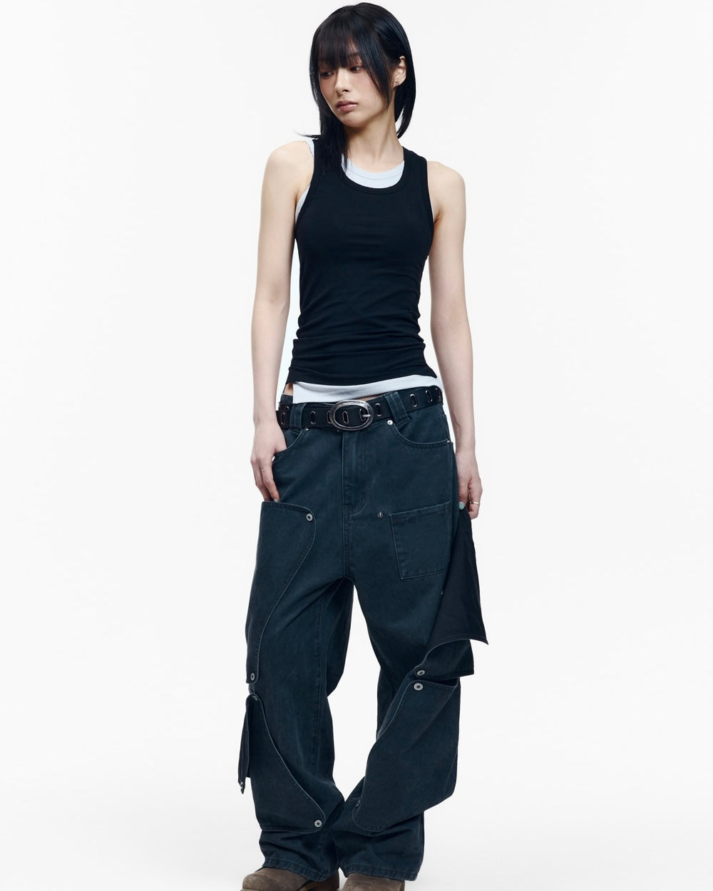 【AAKAM】2-Piece Layered Sleeveless