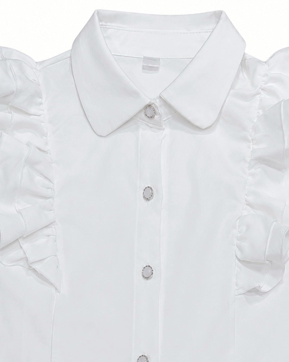 渋谷109店WEB限定受注制【nmtc+】Shirring Frill Sleeveless Blouse