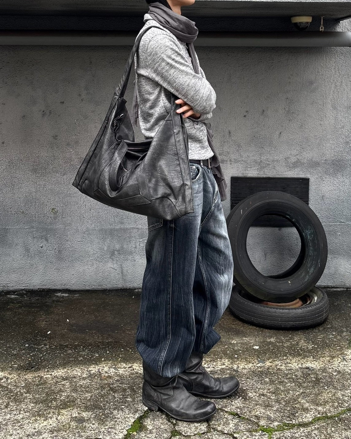 受注制【nmtc+】Vintage PU leather shoulder bag