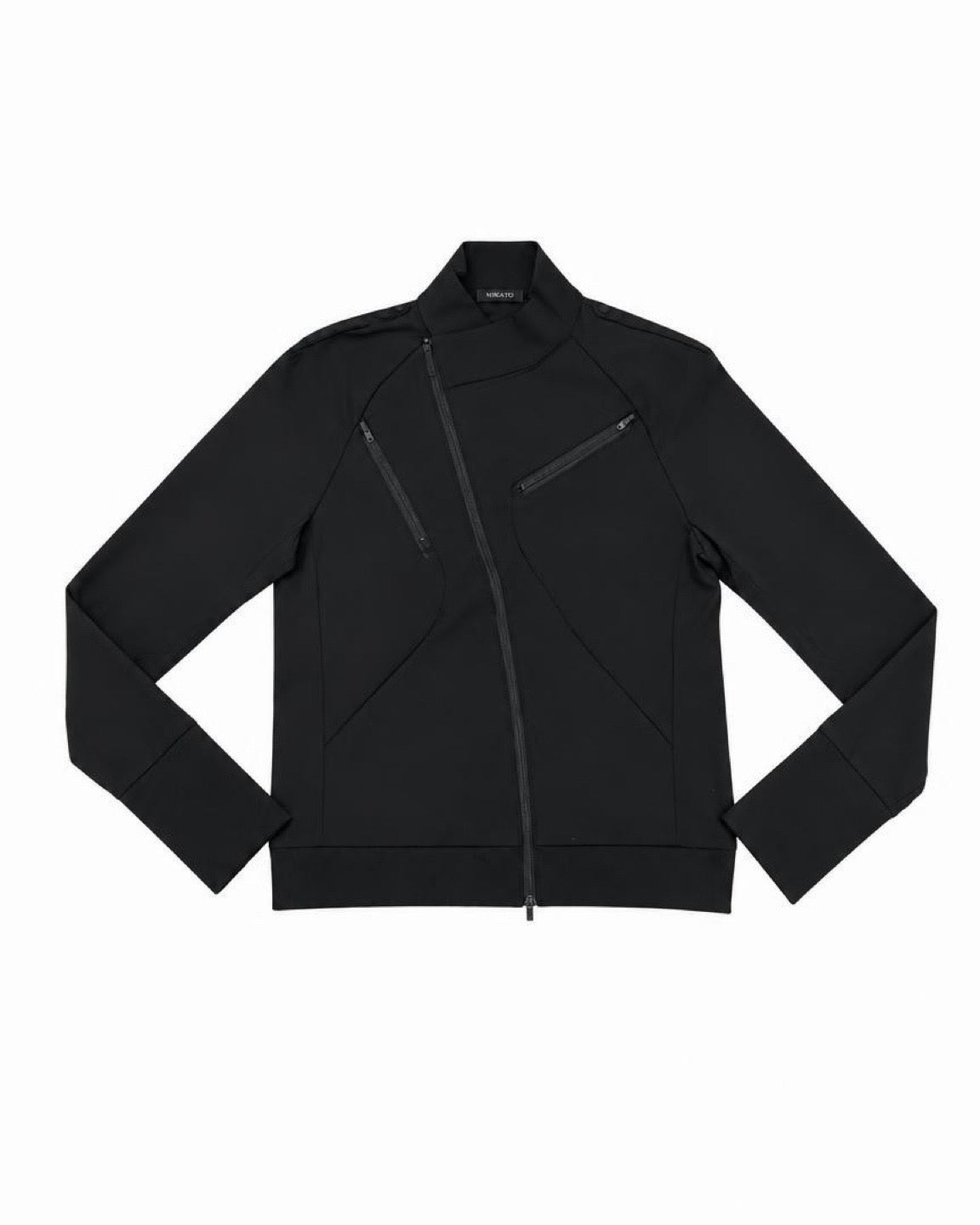 受注制【nmtc+】Asymmetric pocket zip-up Slim Jacket