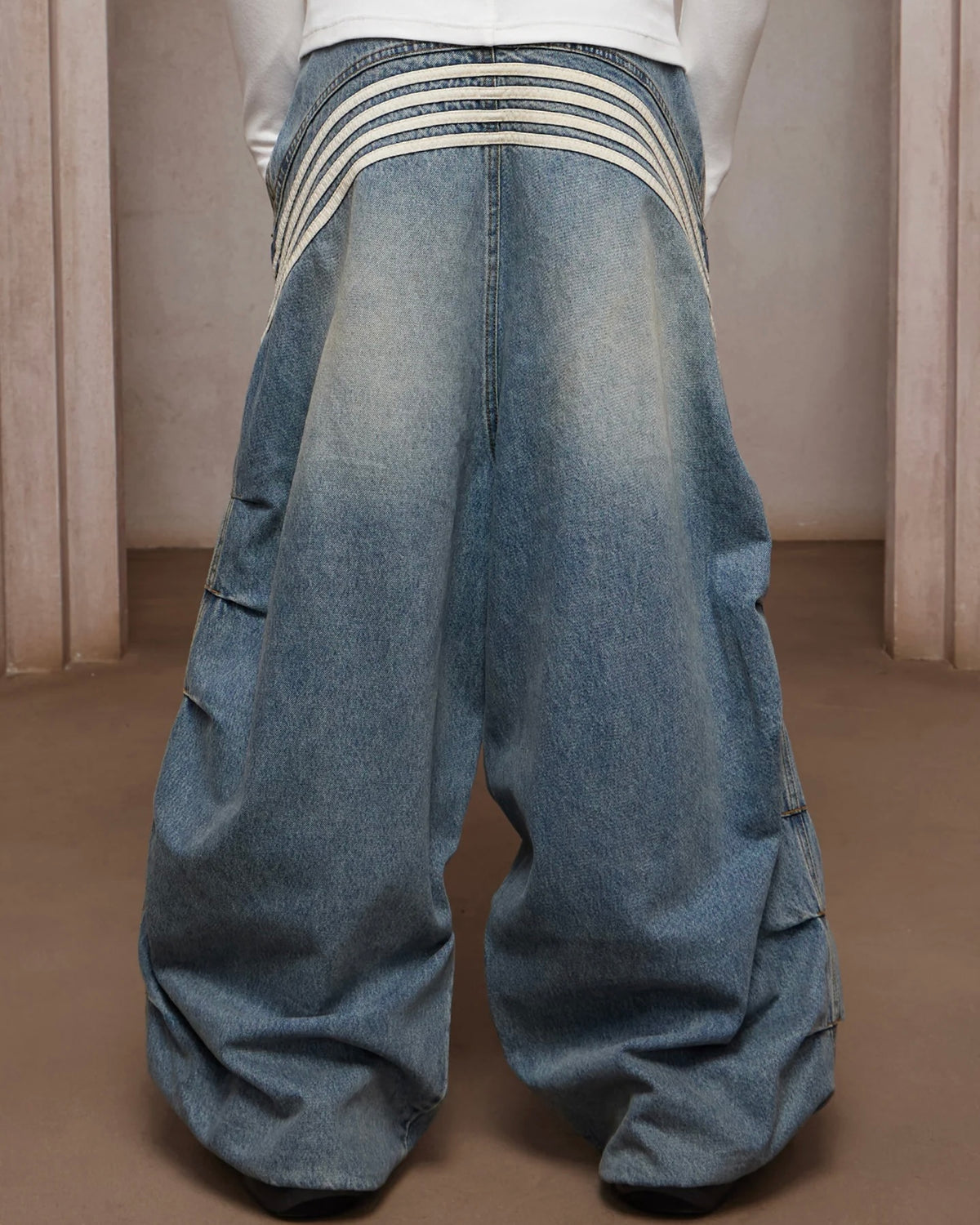 【DND4DES】Sport Pleated Washed Denim Pants