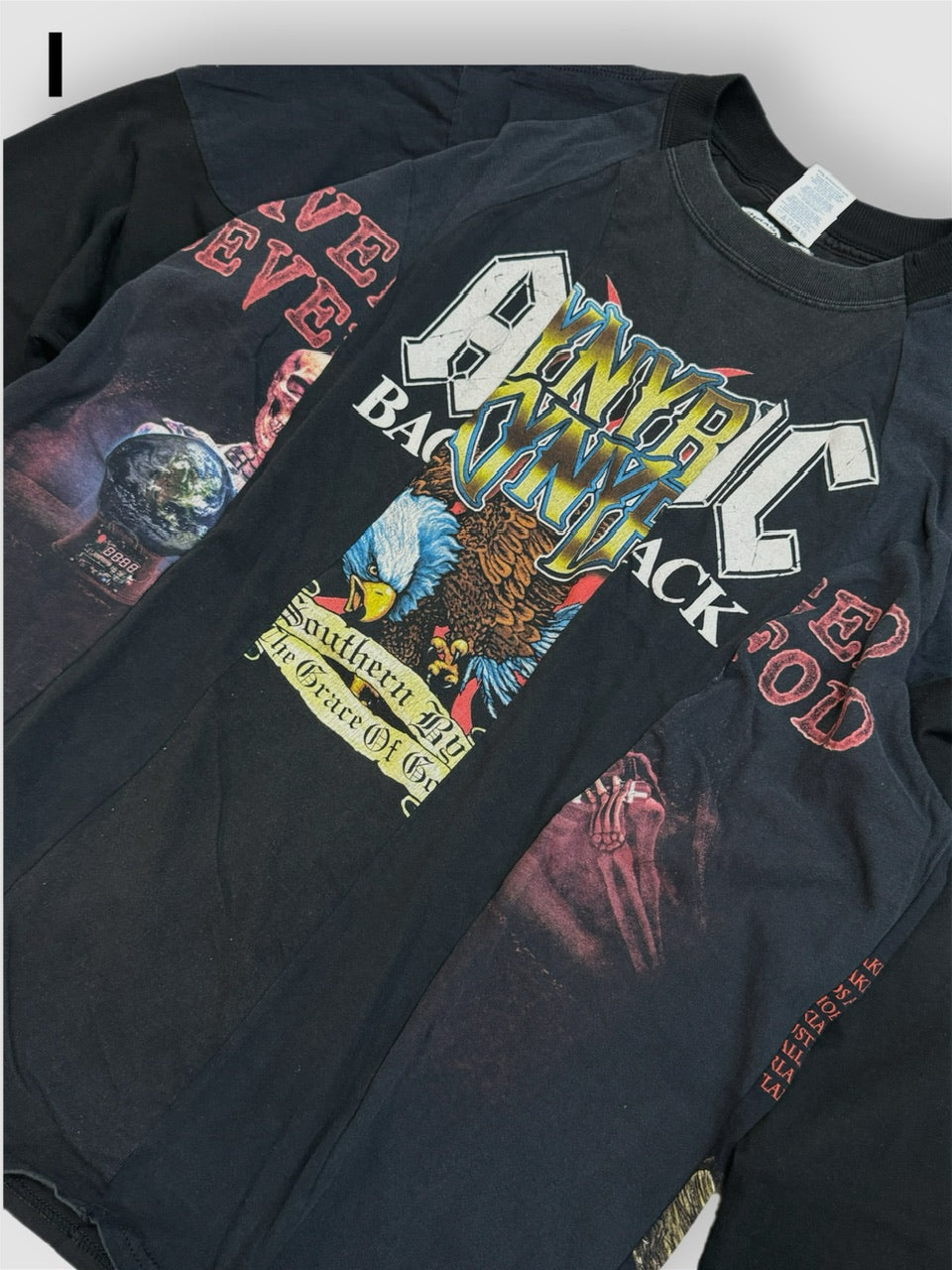【Re +】cutting switch long sleeve (black)