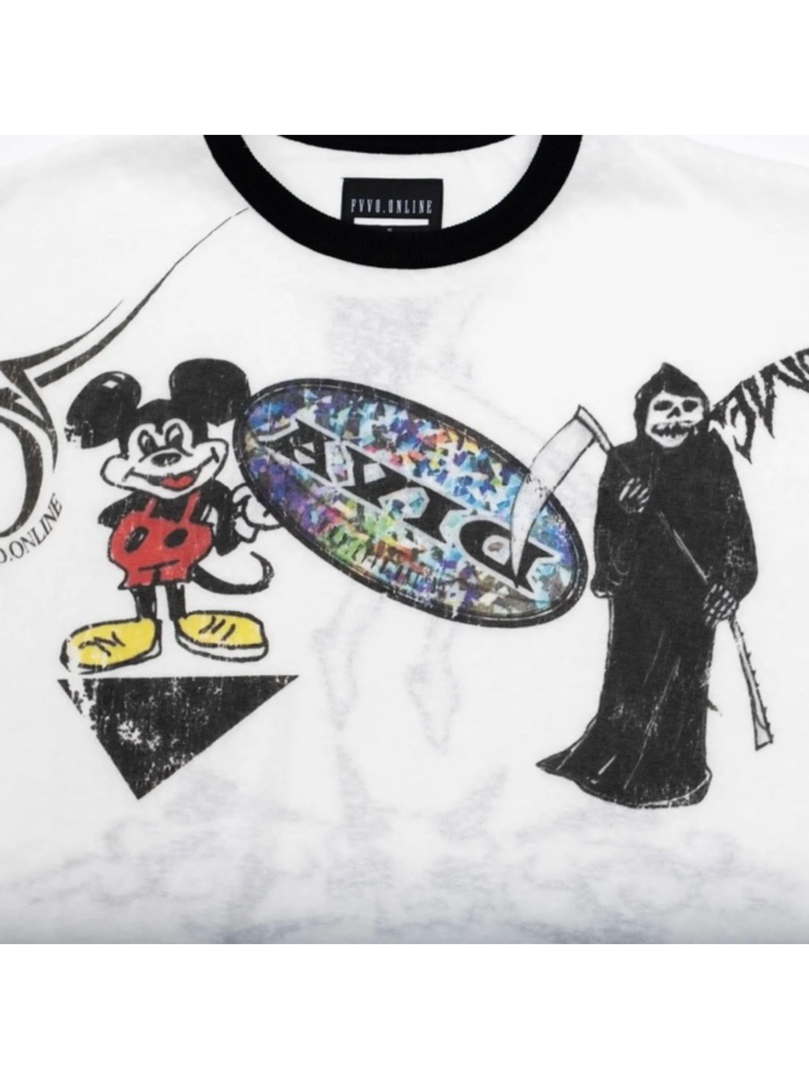 【F.V.V.O】Parody Graphic Ringer Tee