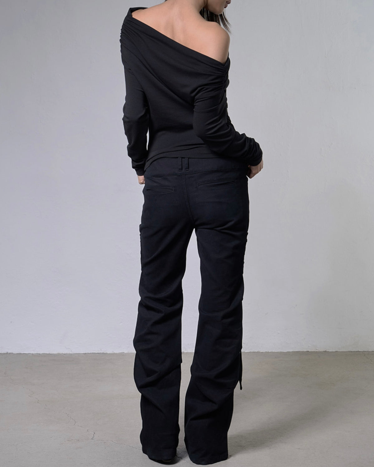 【FANCY CLUB】EYELET COWL ONE-SHOULDER TOP