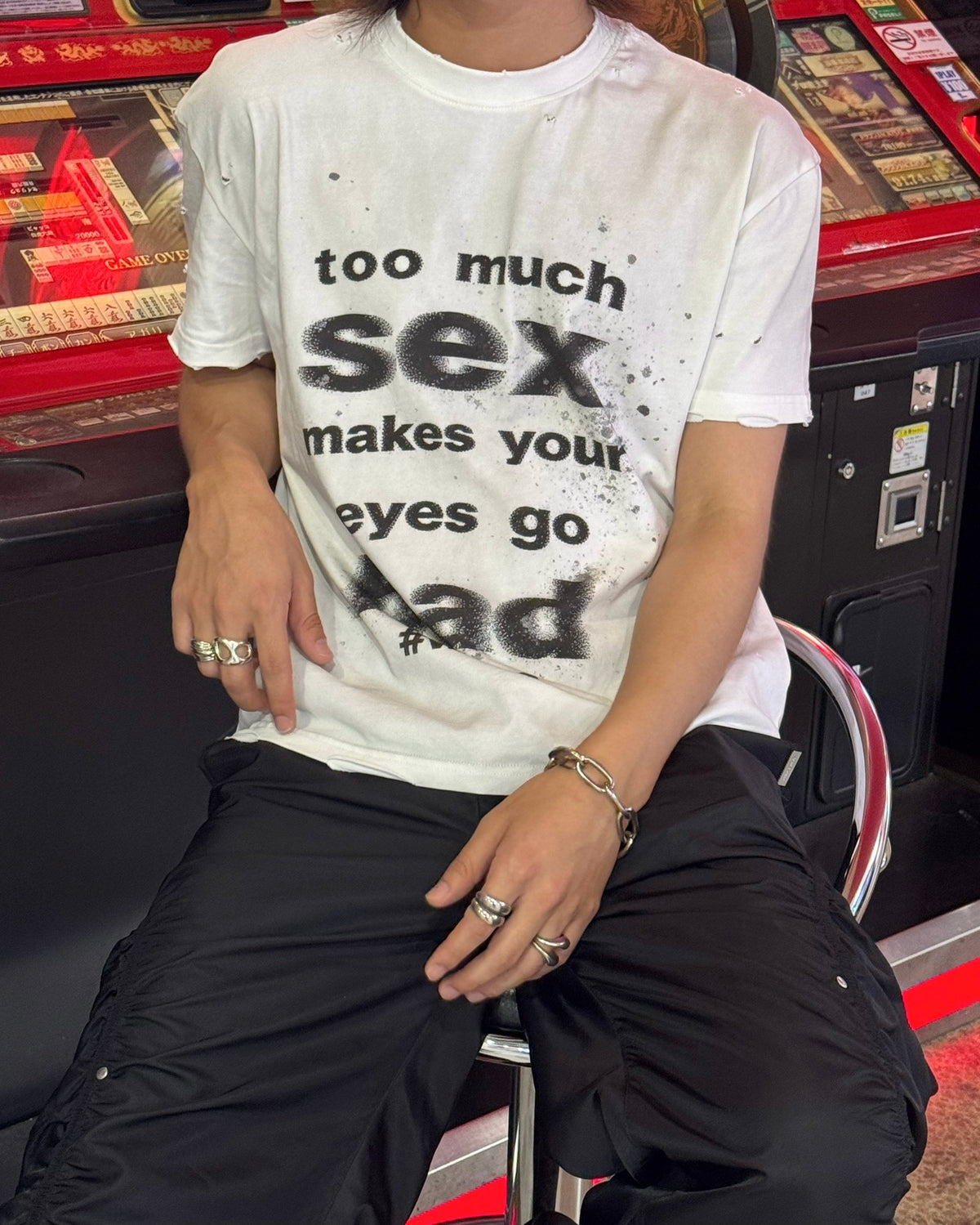 国際配送【RENOL】logo grunge tee
