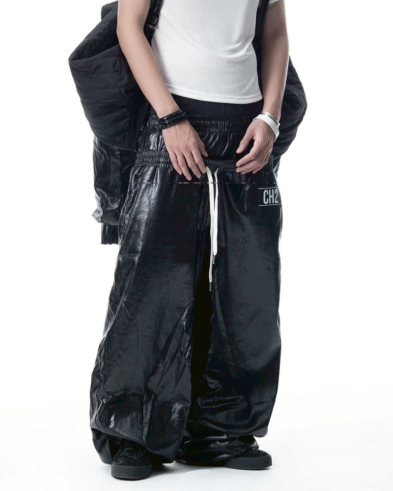 【CH2】 DOUBLE WAIST TRACK NYLON PANTS