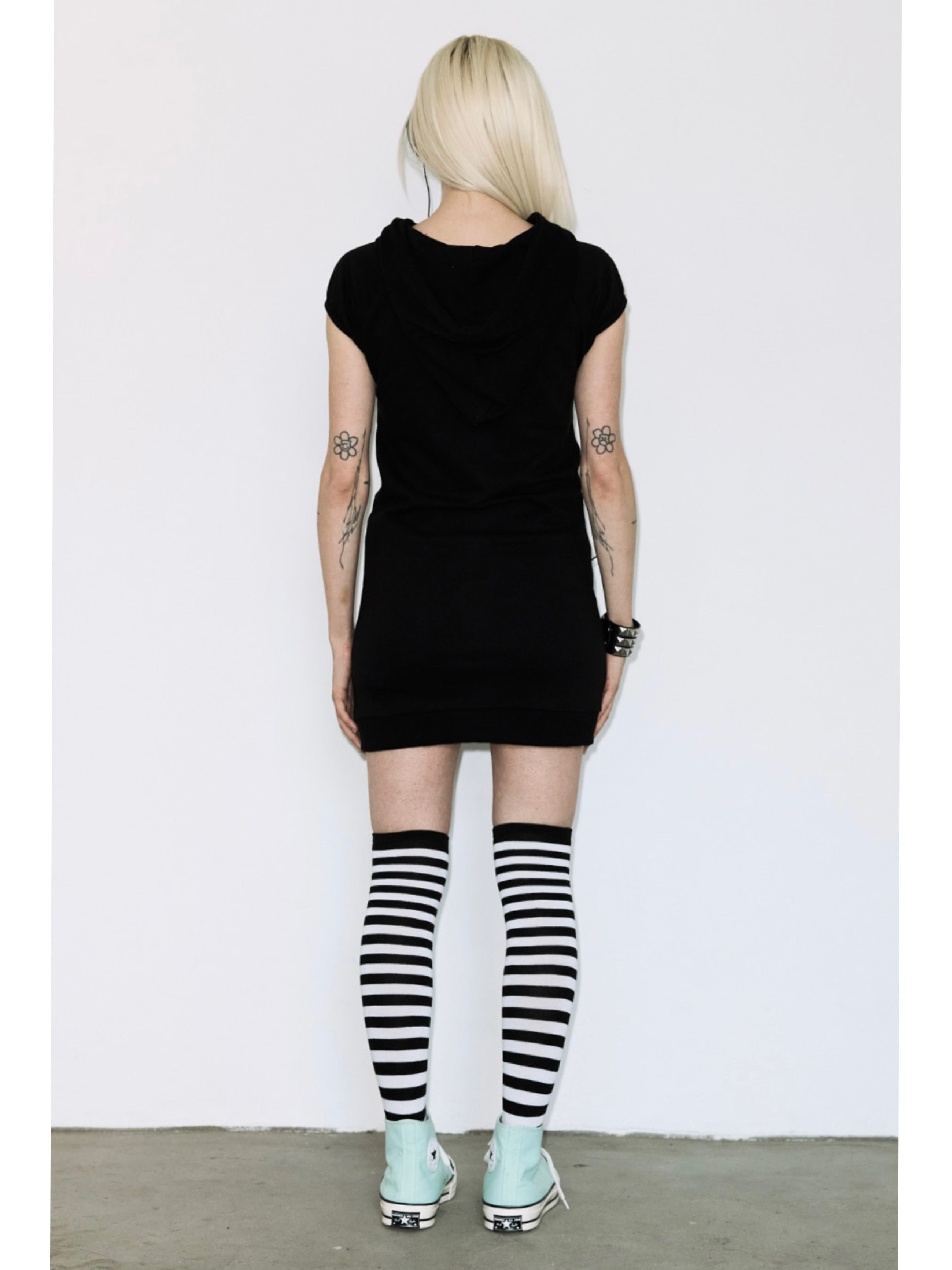 【FANCY CLUB】HOTFIX PUFF SLEEVE HOOD ONE-PIECE