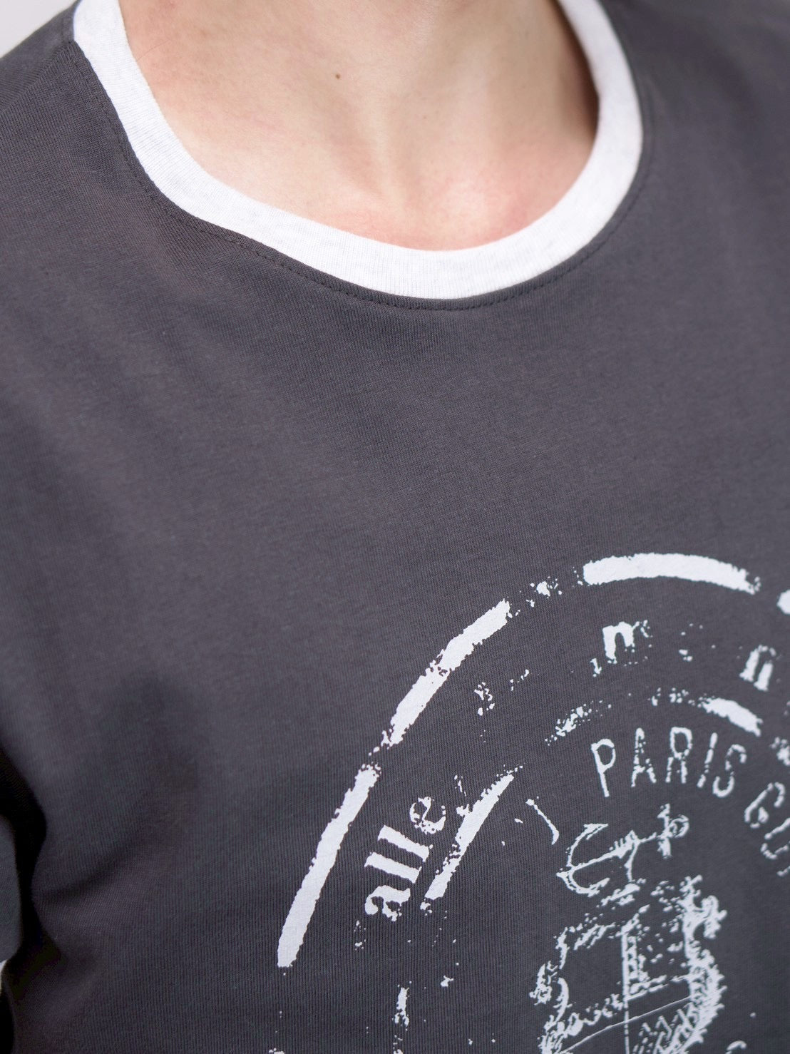 受注制【Chikashitsu +】stamp printing ringer tee (3color)