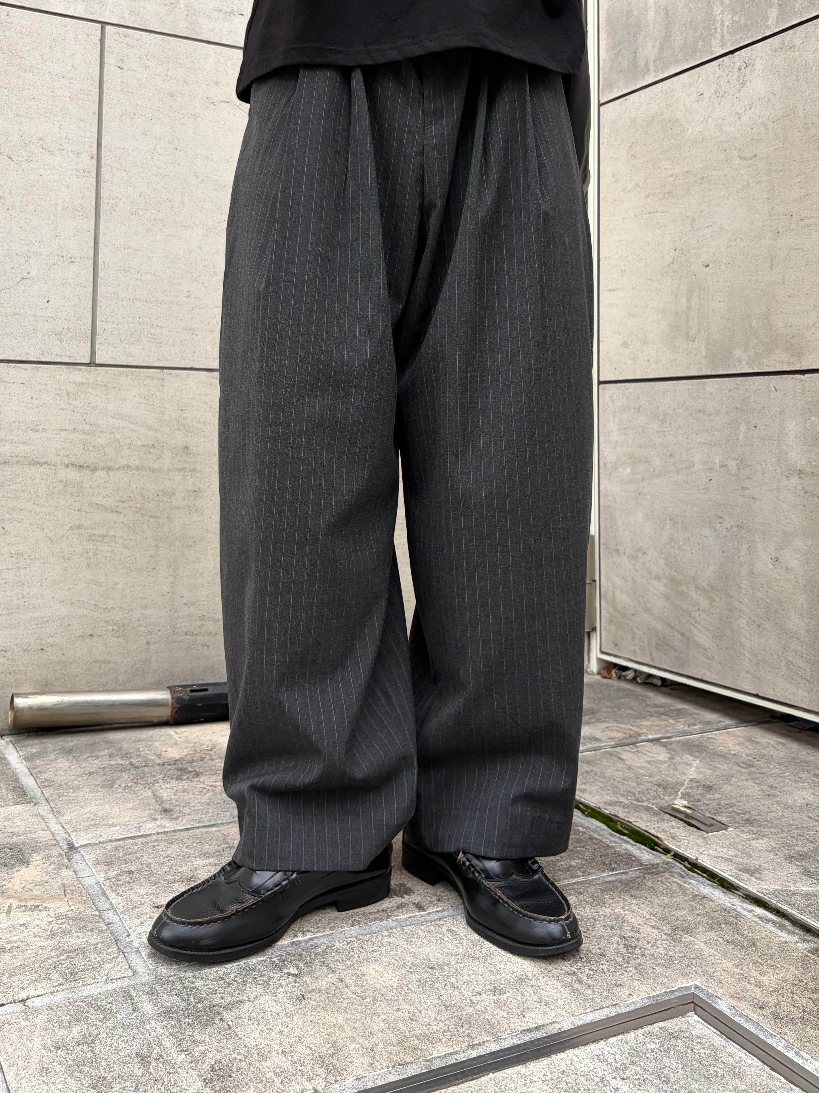 東京店WEB限定受注制【Chikashitsu +】stripe ballon slacks (2color)