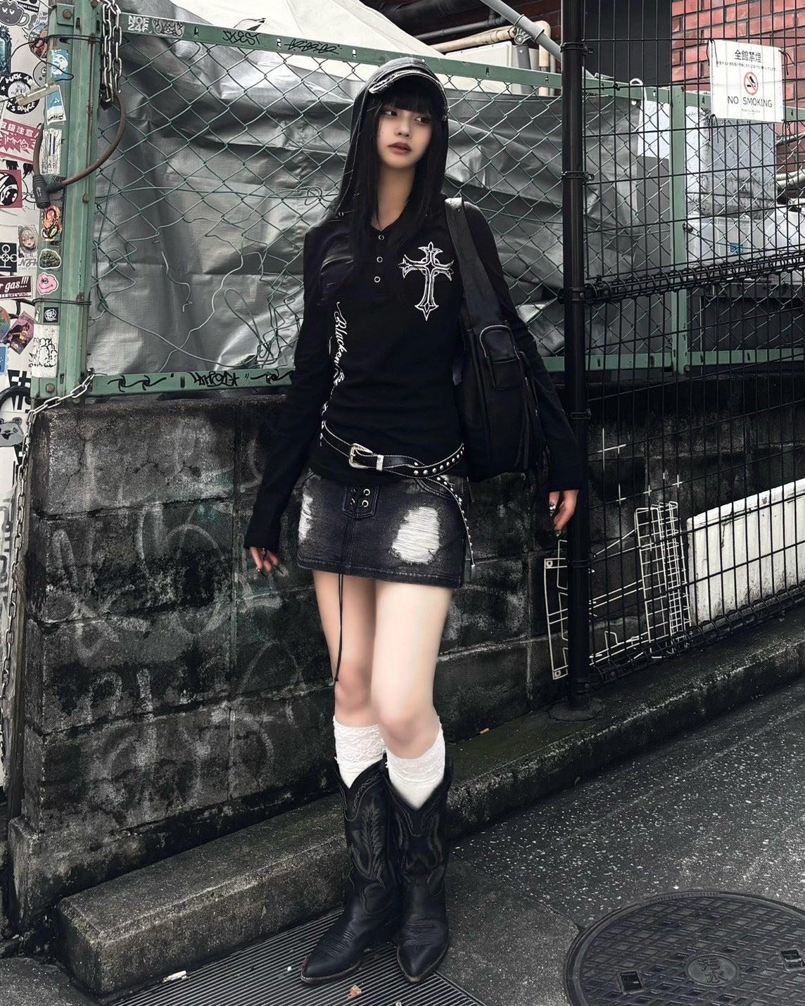 受注制【Never mind the XU】studs belt (2color)