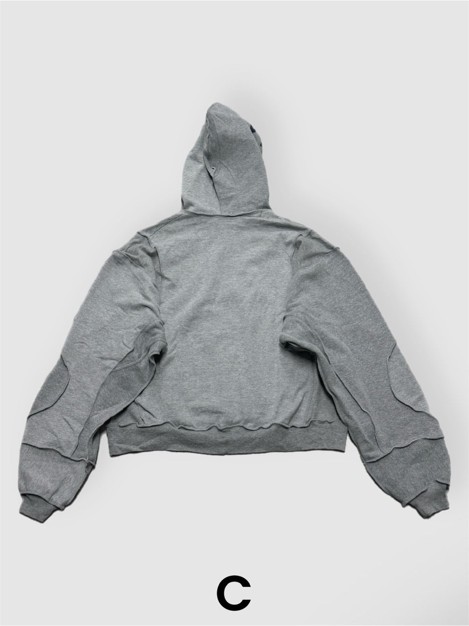 【Re +】double zip cutting switch hoodie (gray)
