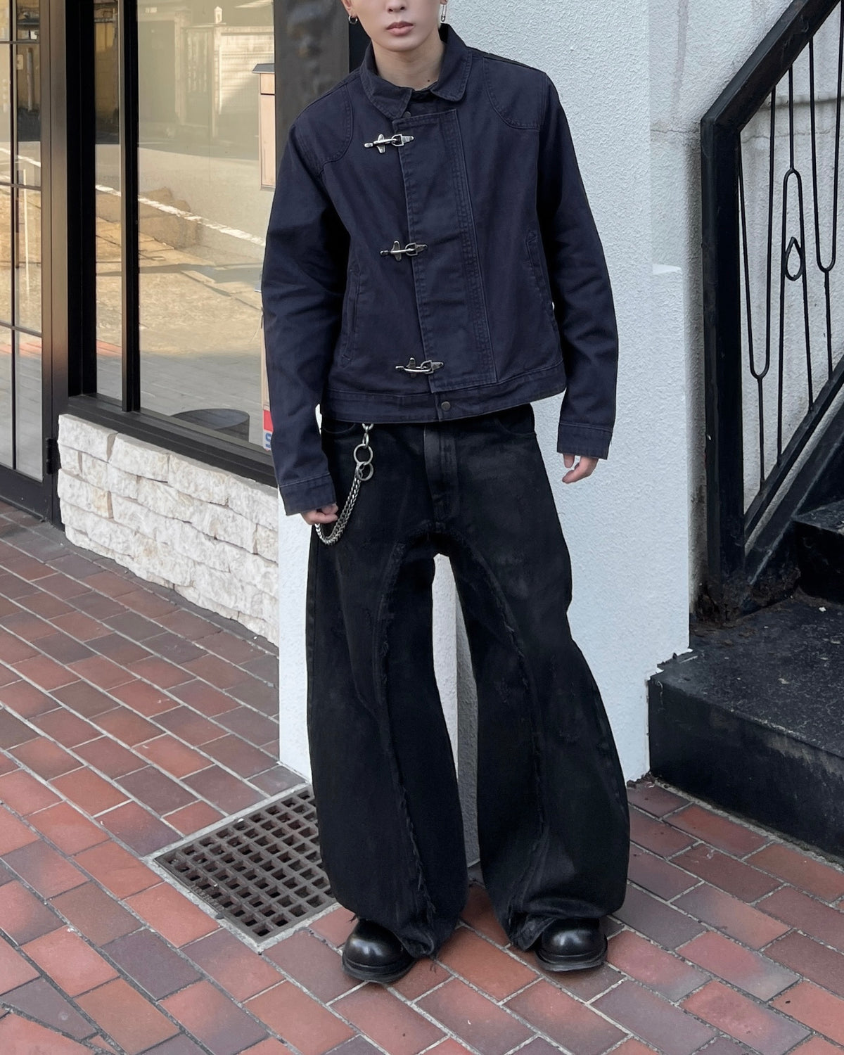 大阪店WEB限定受注制【Chikashitsu +】design hook cropped jacket (3color)