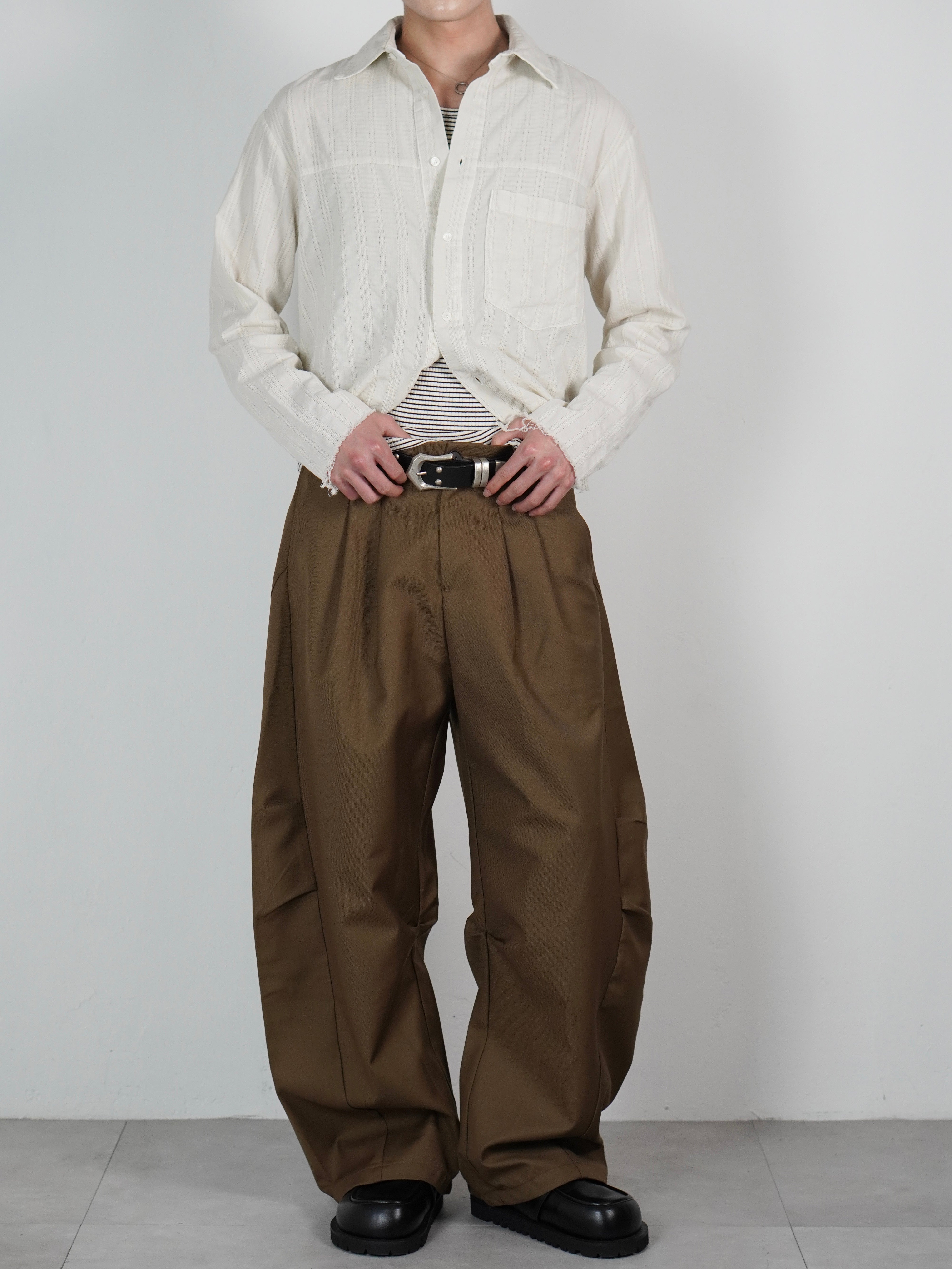 受注制【Chikashitsu +】pigment cut off shirt (2color)