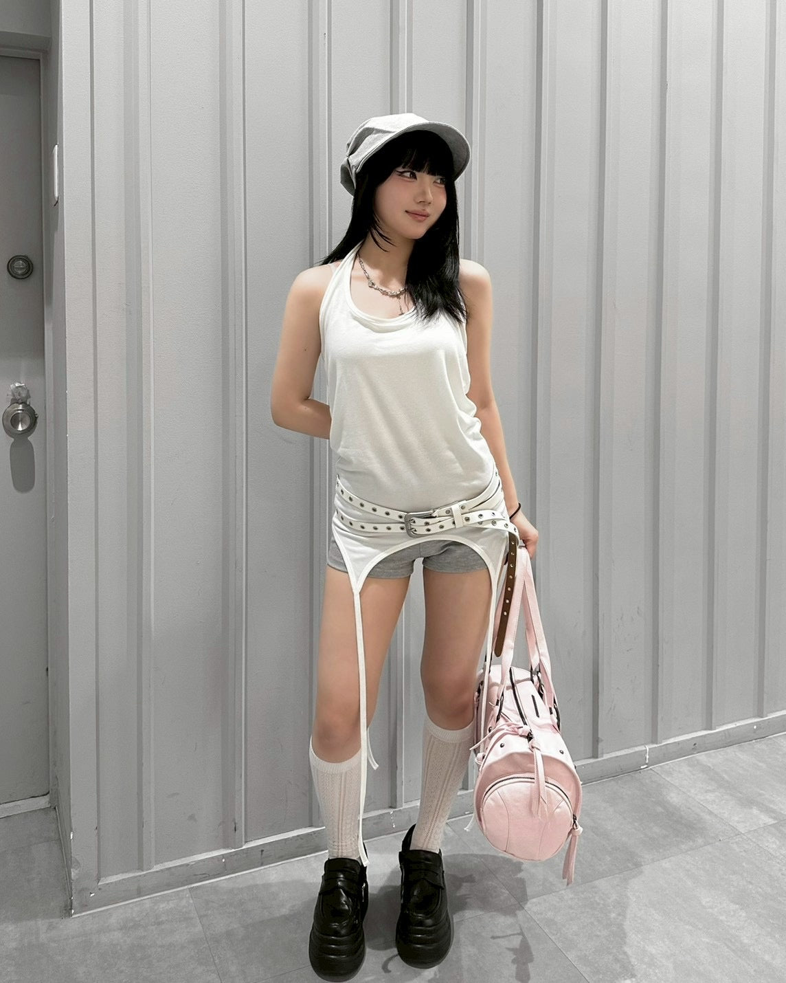 受注制【nmtc+】Layered Halter Strap Tank Dress (3color)