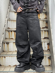 受注制【Never mind the XU】coating denim pants