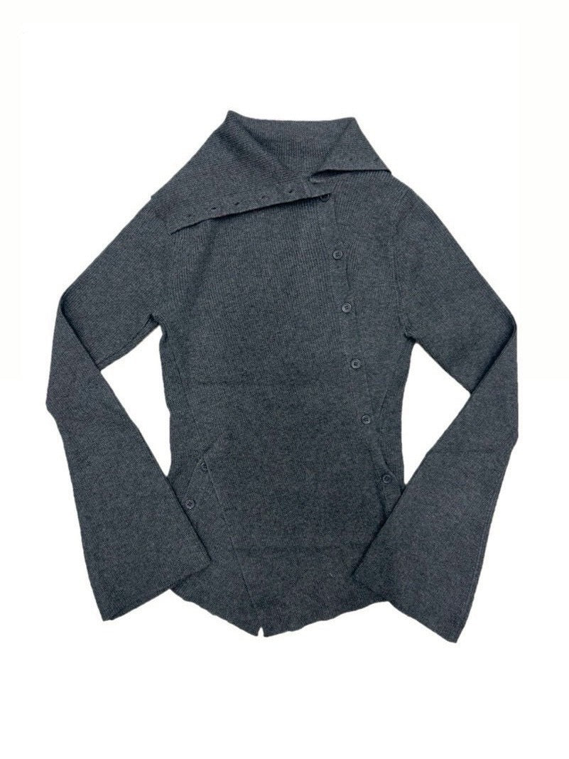 3/1 20:00発売 受注制【nmtc +】diagonal button knit / 【エヌエムティーシープラス】ダイアゴナルボタンニット (2color)