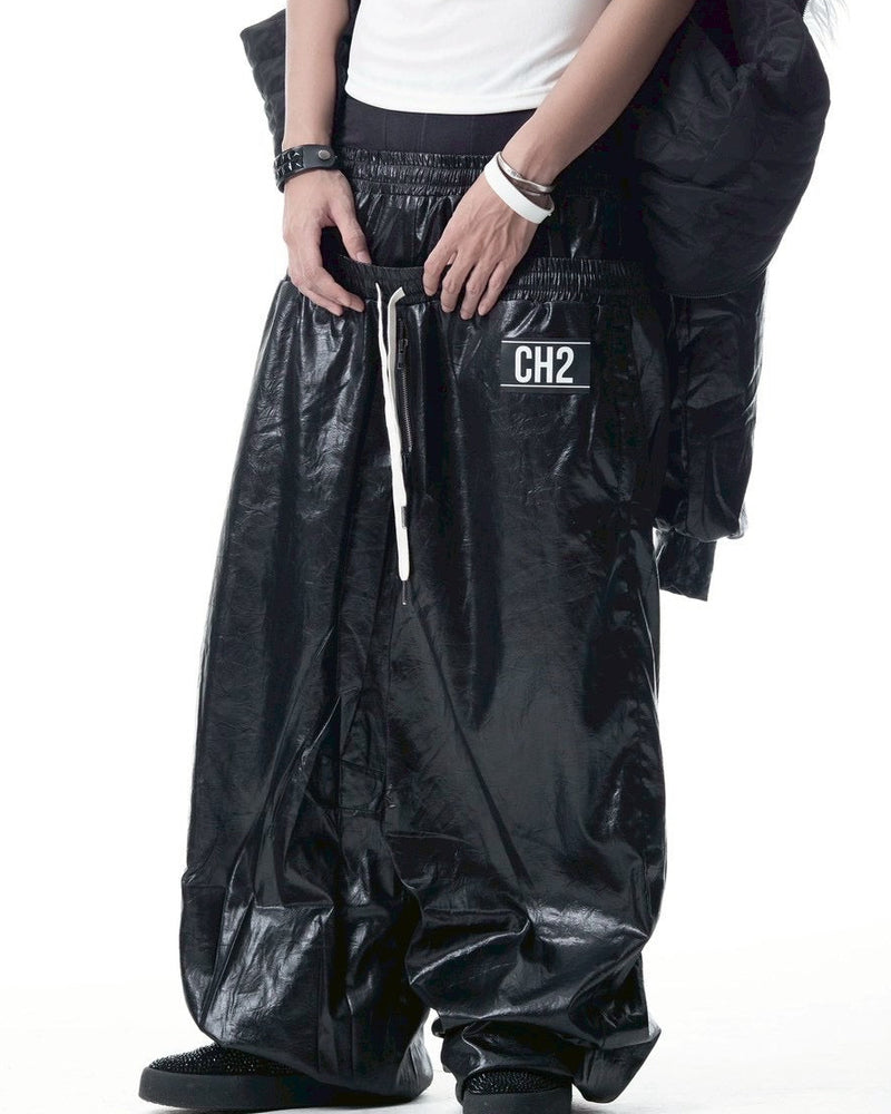 【CH2】 DOUBLE WAIST TRACK NYLON PANTS