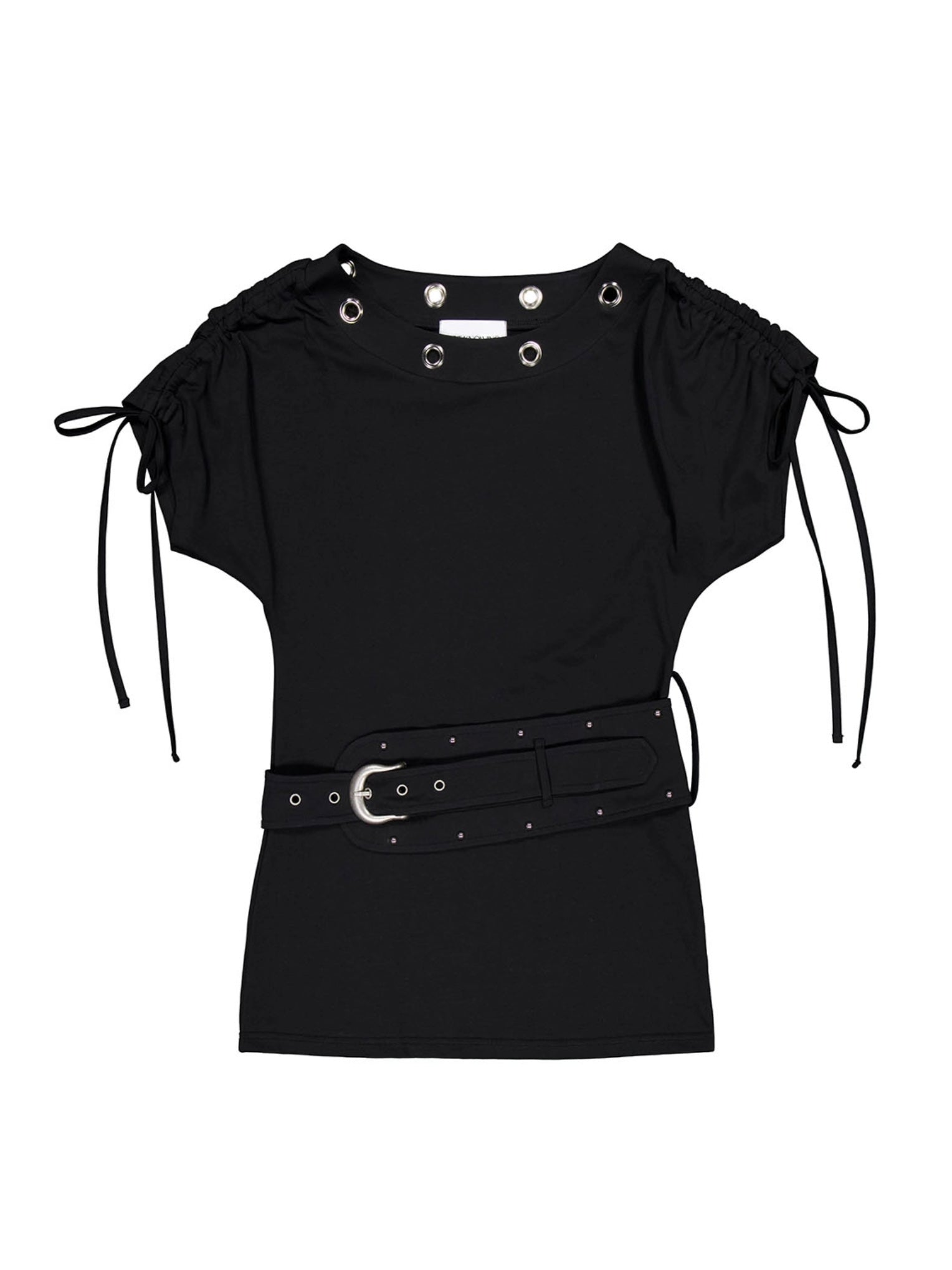6/6 20:00発売【NOT KNOWING】Eyelet Belted Dress