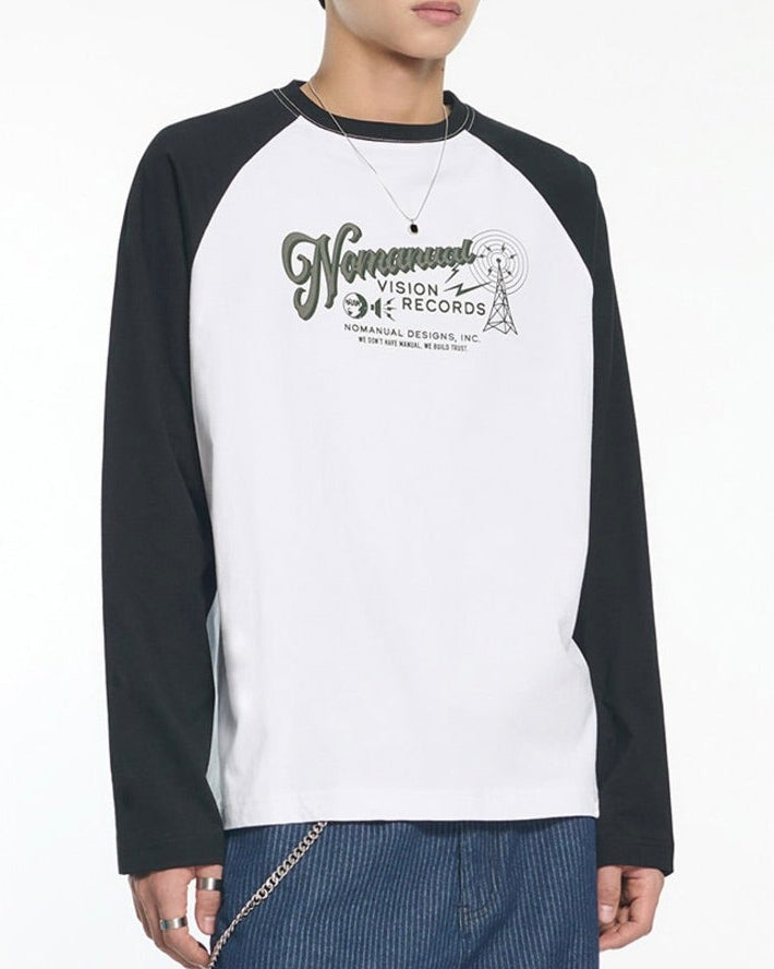 【NOMANUAL】VISION RECORDS RAGLAN LONG SLEEVE TEE