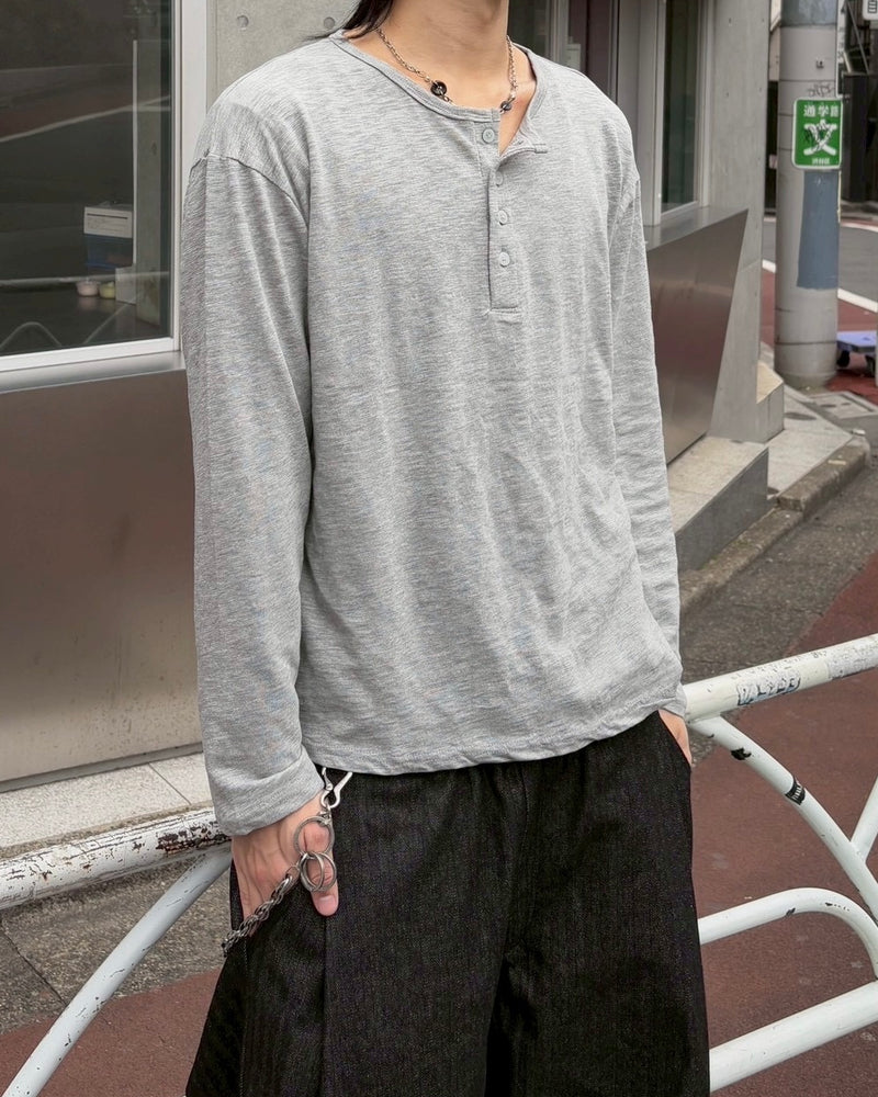 受注制【youll】basic henly neck long sleeve (2color)