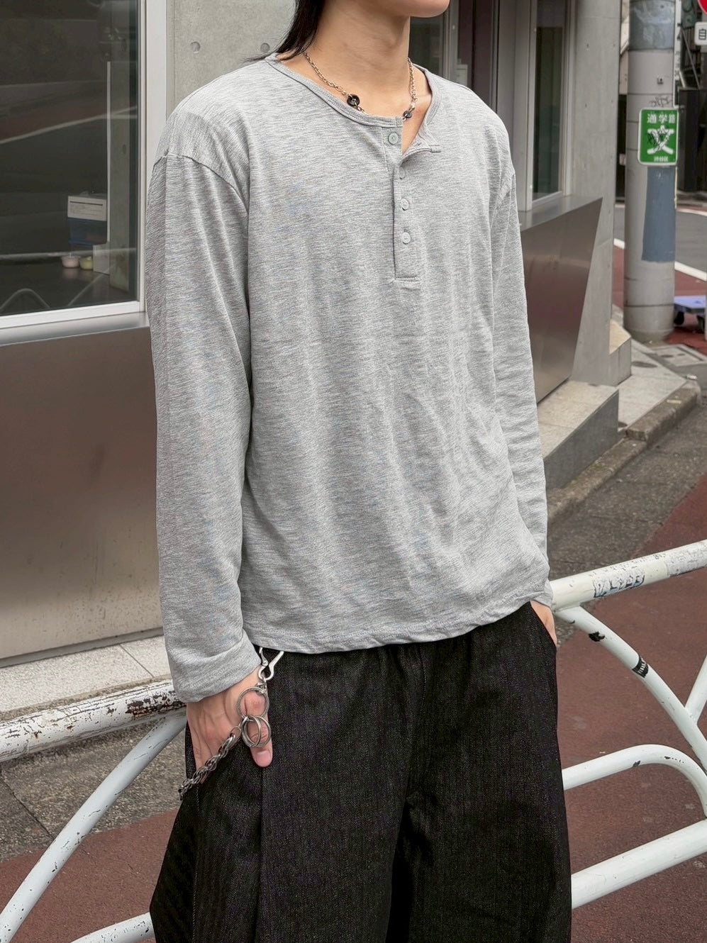 受注制【youll】basic henry neck long sleeve (2color)