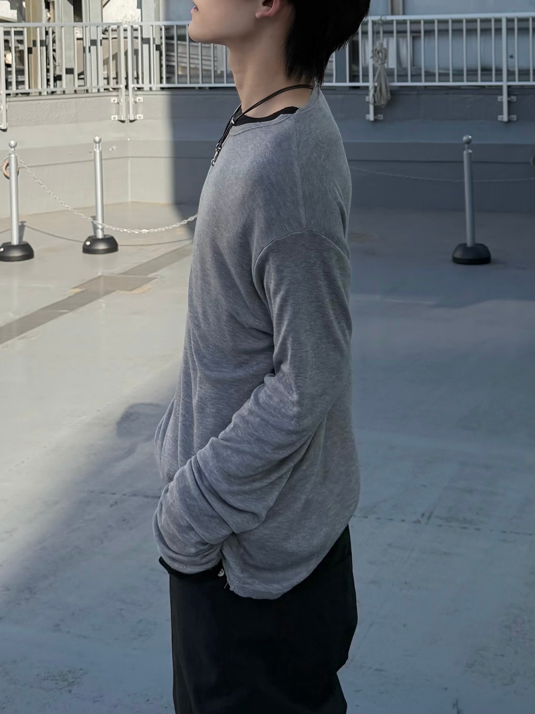 大阪店WEB限定受注制【Chikashitsu + 】wool inner t-shirt (3color)
