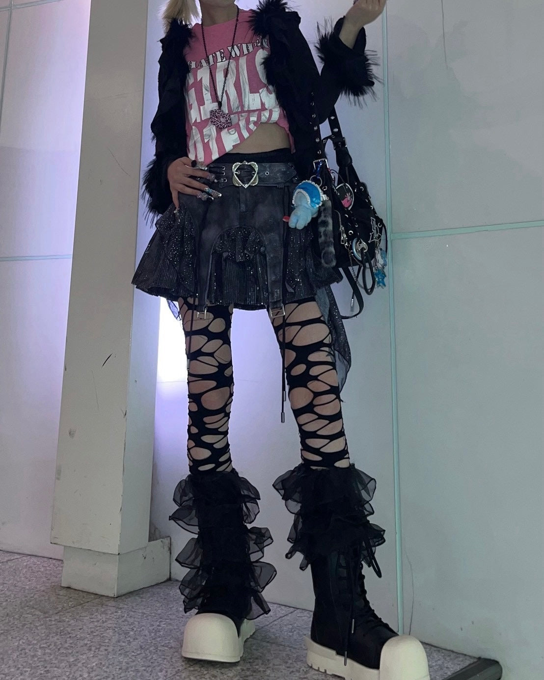 国際配送【BABY09】sequins garter belt skirt