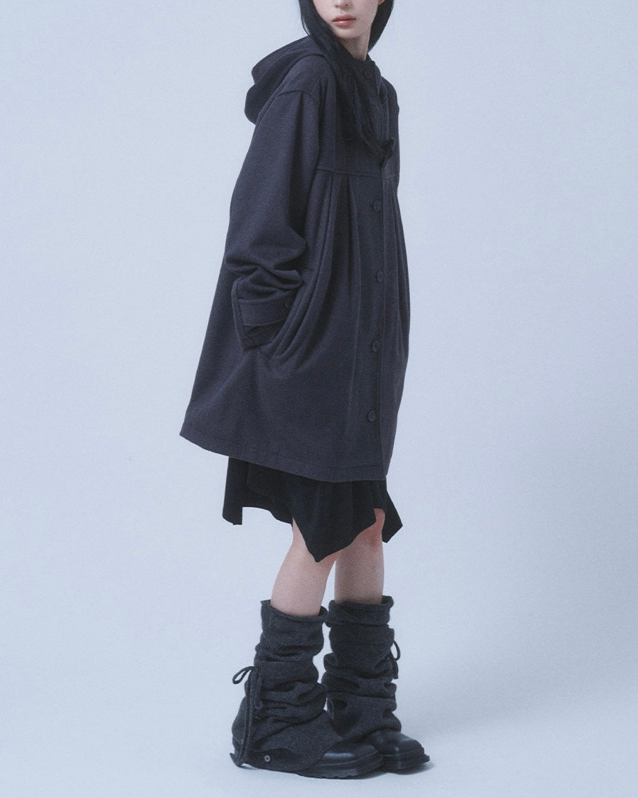【TUOMIO】PLEATED TOGGLE WOOL COAT