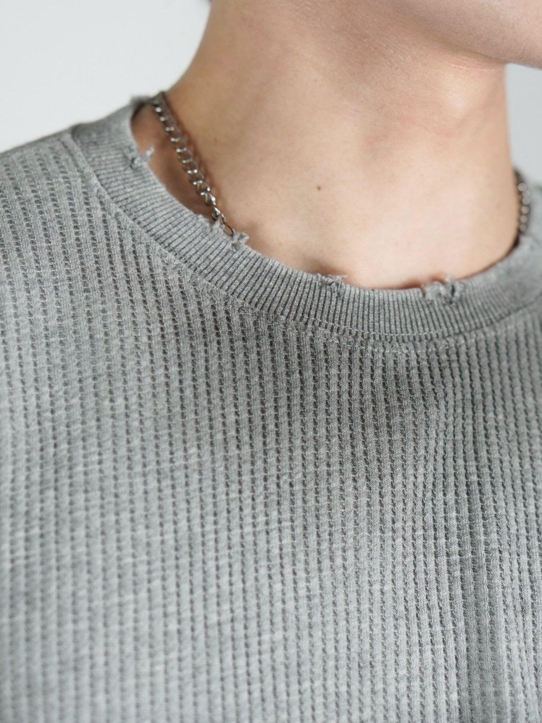 受注制【Chikashitsu +】washed waffle long sleeve (2color)