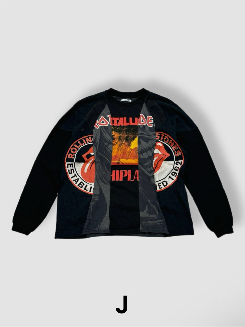 【Re +】cutting switch long sleeve (black)