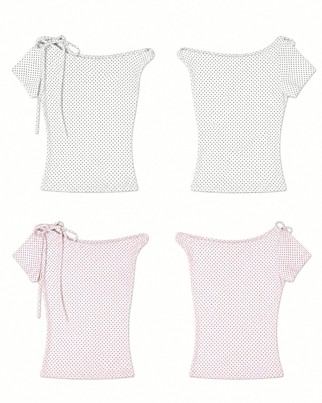 渋谷109店WEB限定受注制【nmtc+】Dot Ribbon Neck Tee (3color)