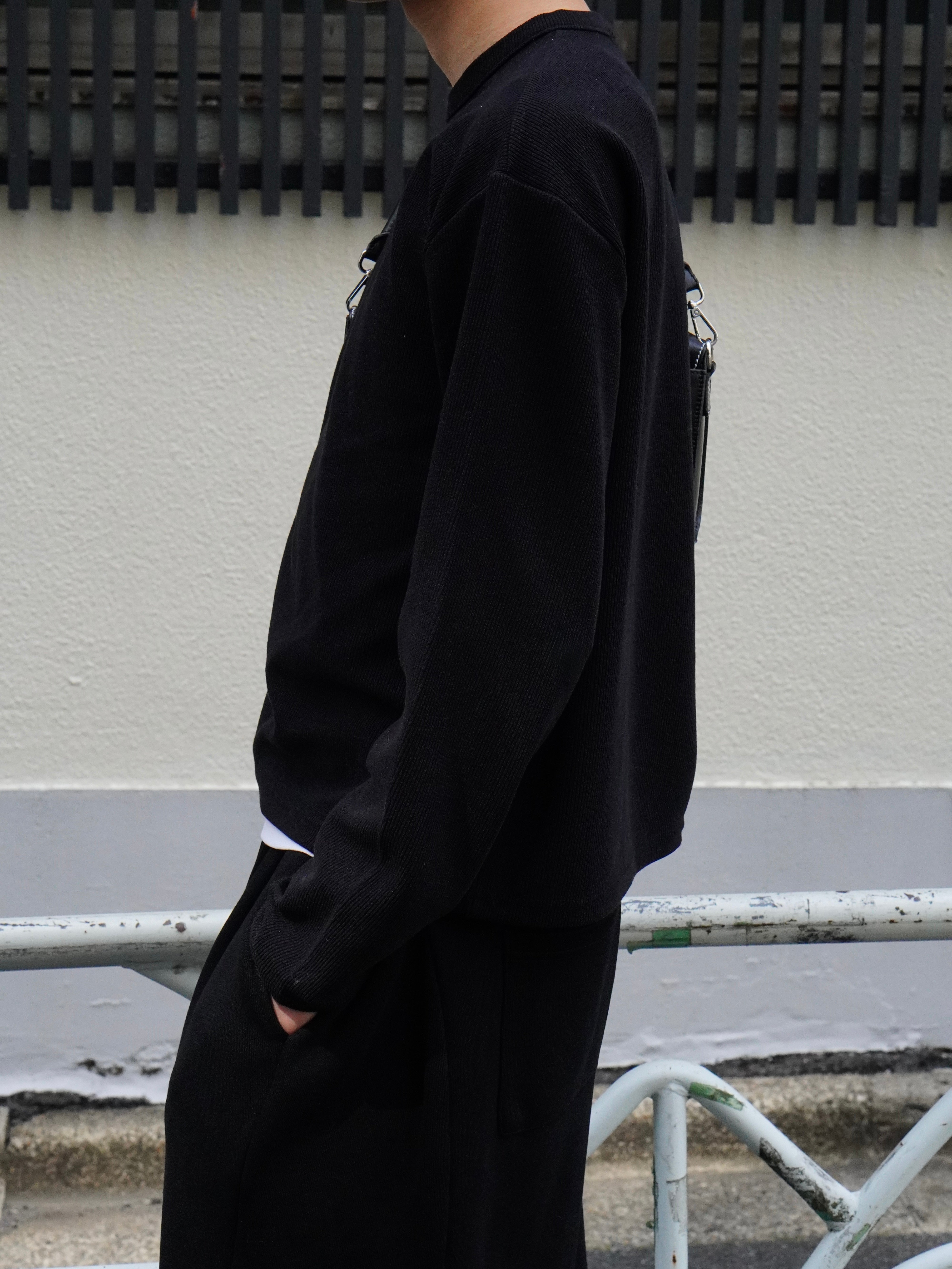 東京店WEB限定受注制【Chikashitsu +】cropped rib knit tee (2color)