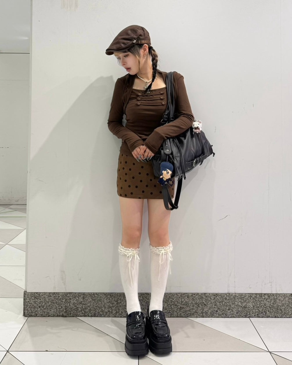 大阪店 WEB限定 受注制【Never mind the XU】Dot Muse Mini Skirt