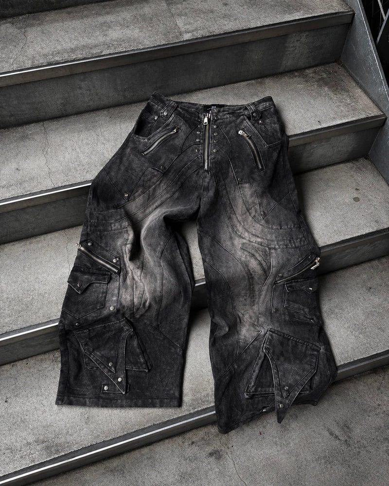 PRESSING別注【RICH】Knight Wide Dirty Washed Pants