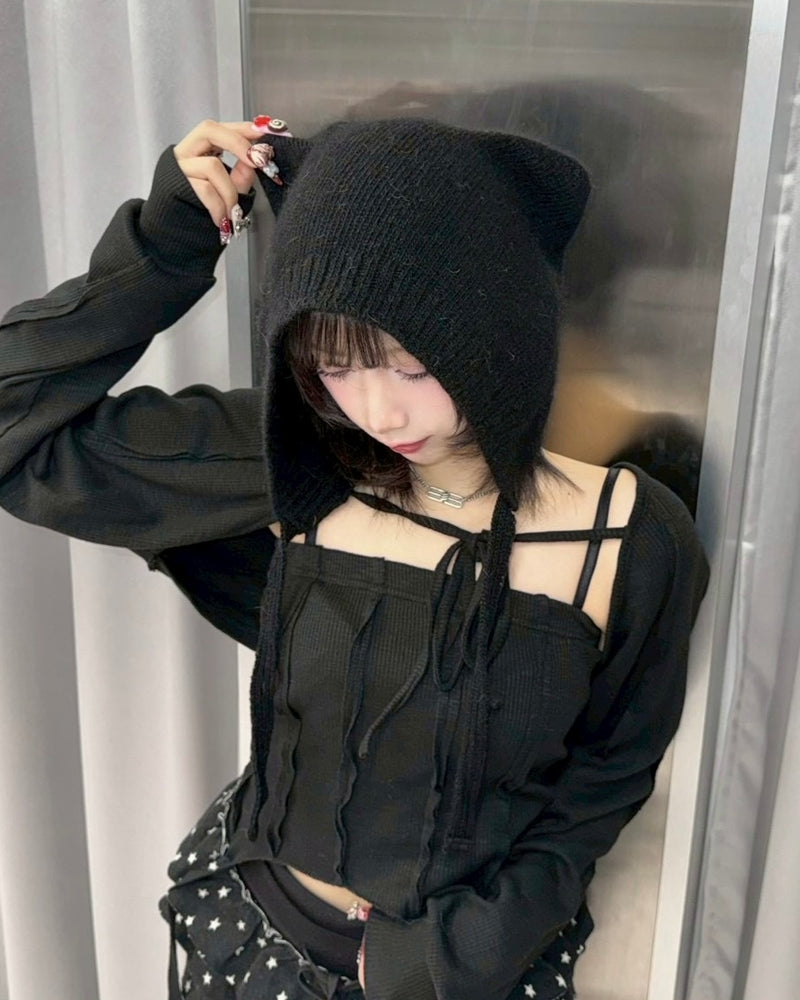 【nmtc+】anngora cat knit cap (3color)