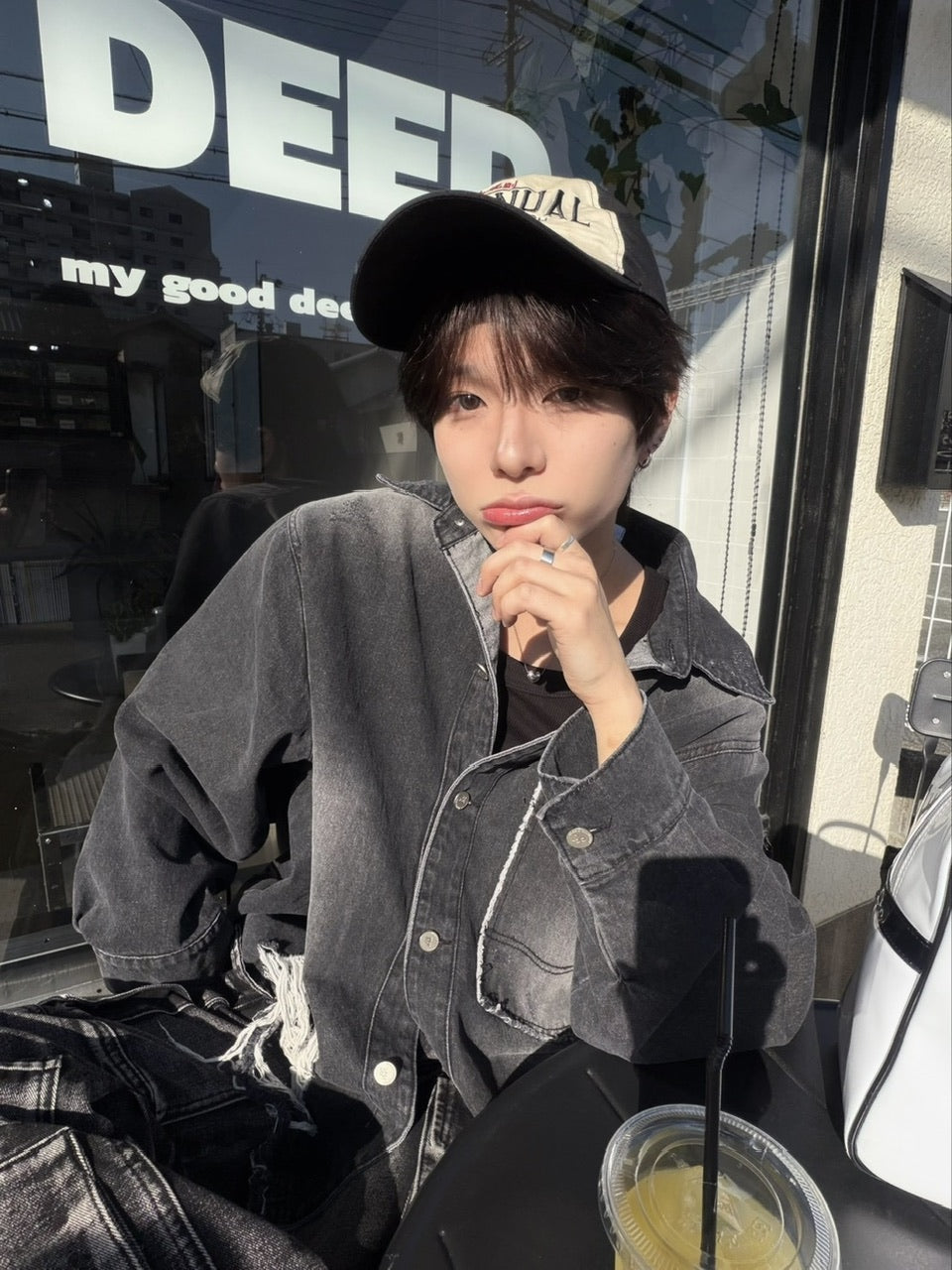 受注制【LUV CODE】damage denim jacket (2color)