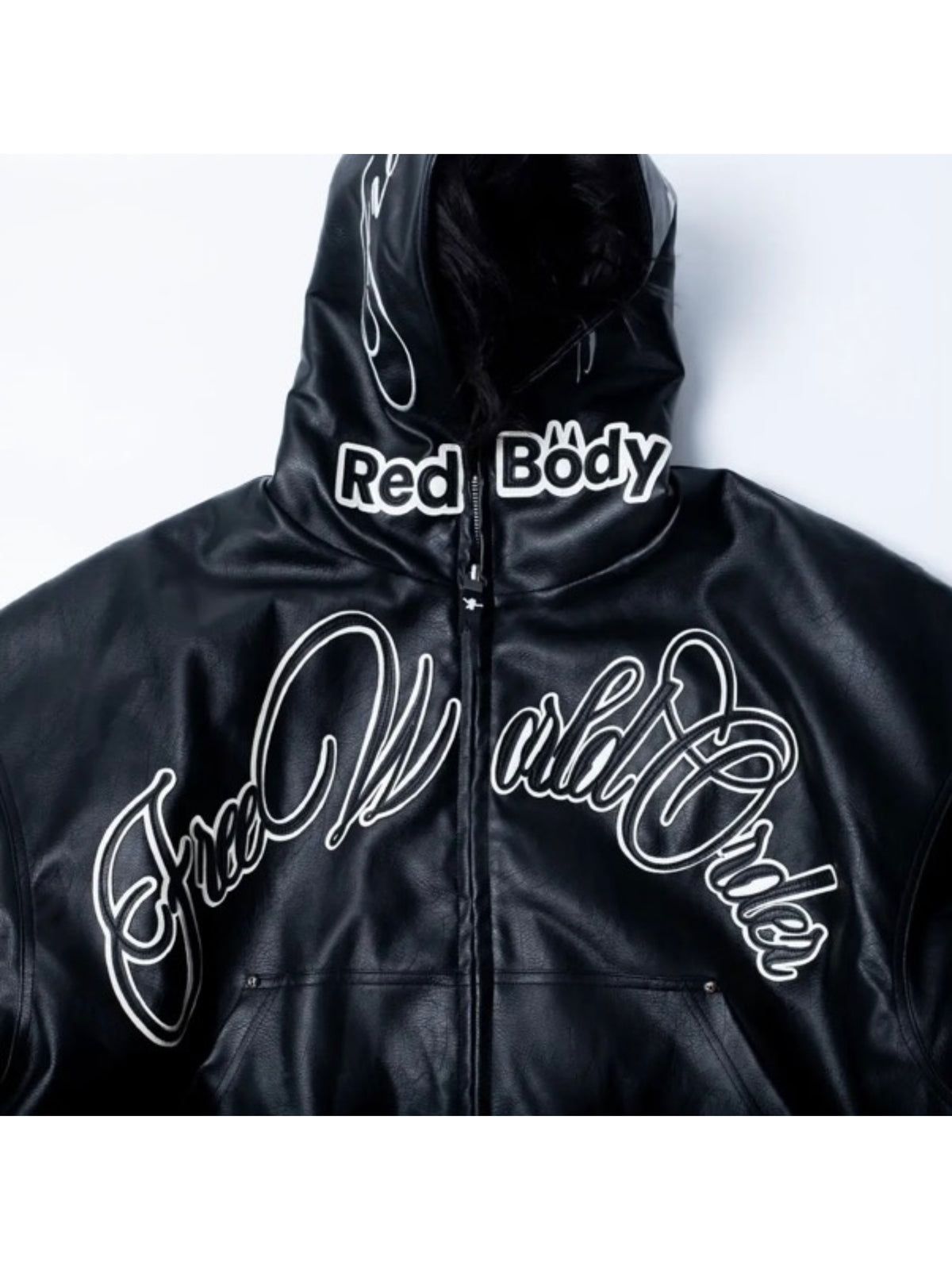 【F.V.V.O】Embroidered Hooded Bomber Jacket