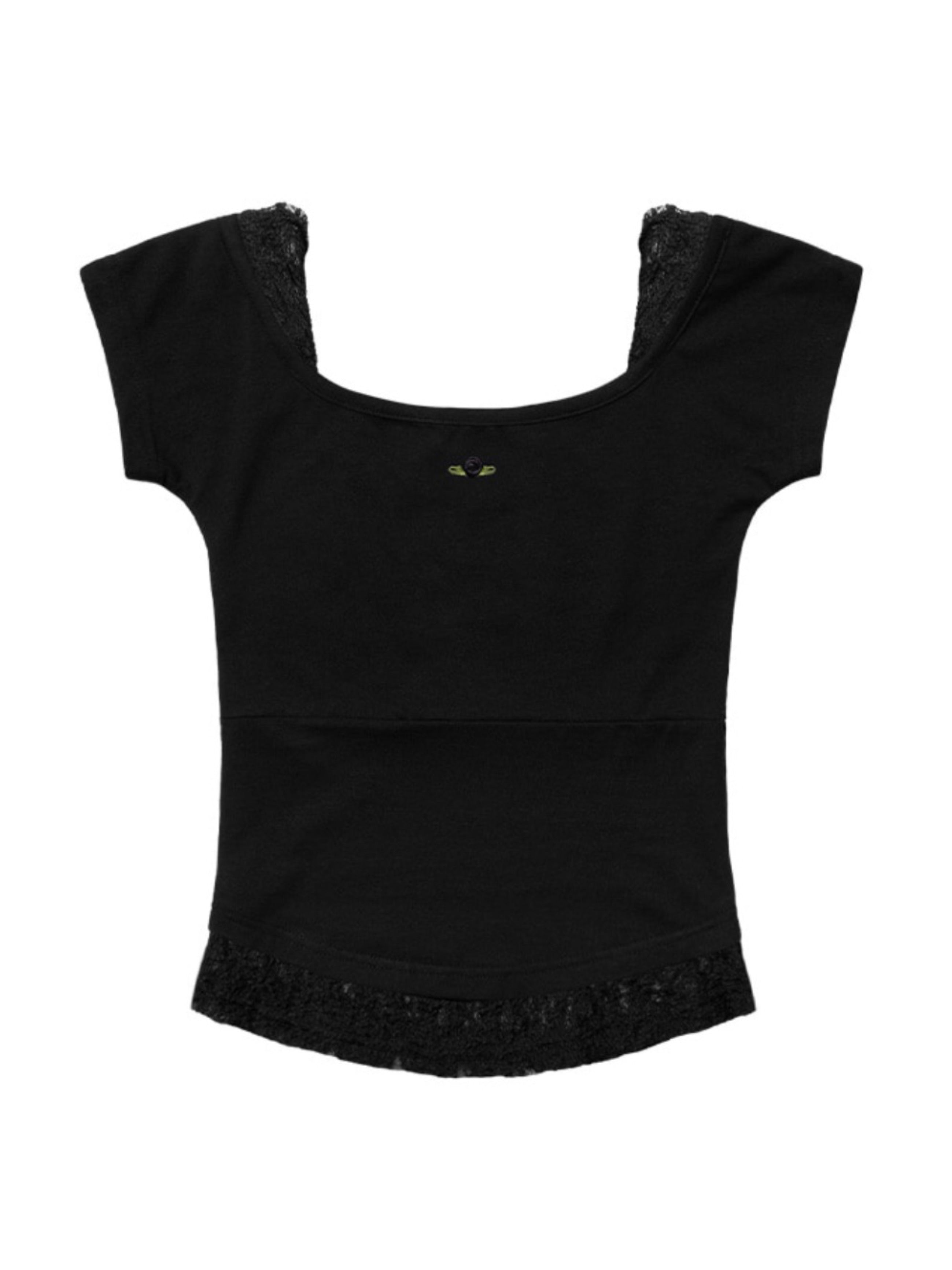 【FANCY CLUB】 LACE SQUARE NECK TOP
