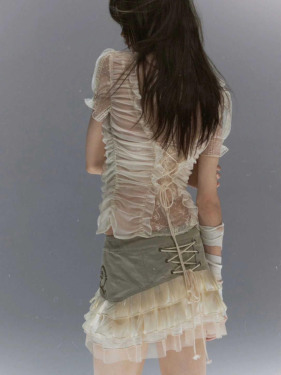 【Cest Nous】Vine pleated short skirt