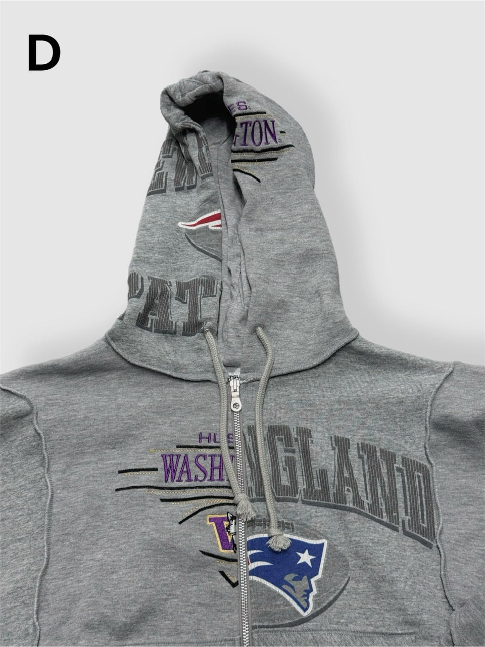 【Re +】double zip cutting switch hoodie (gray)