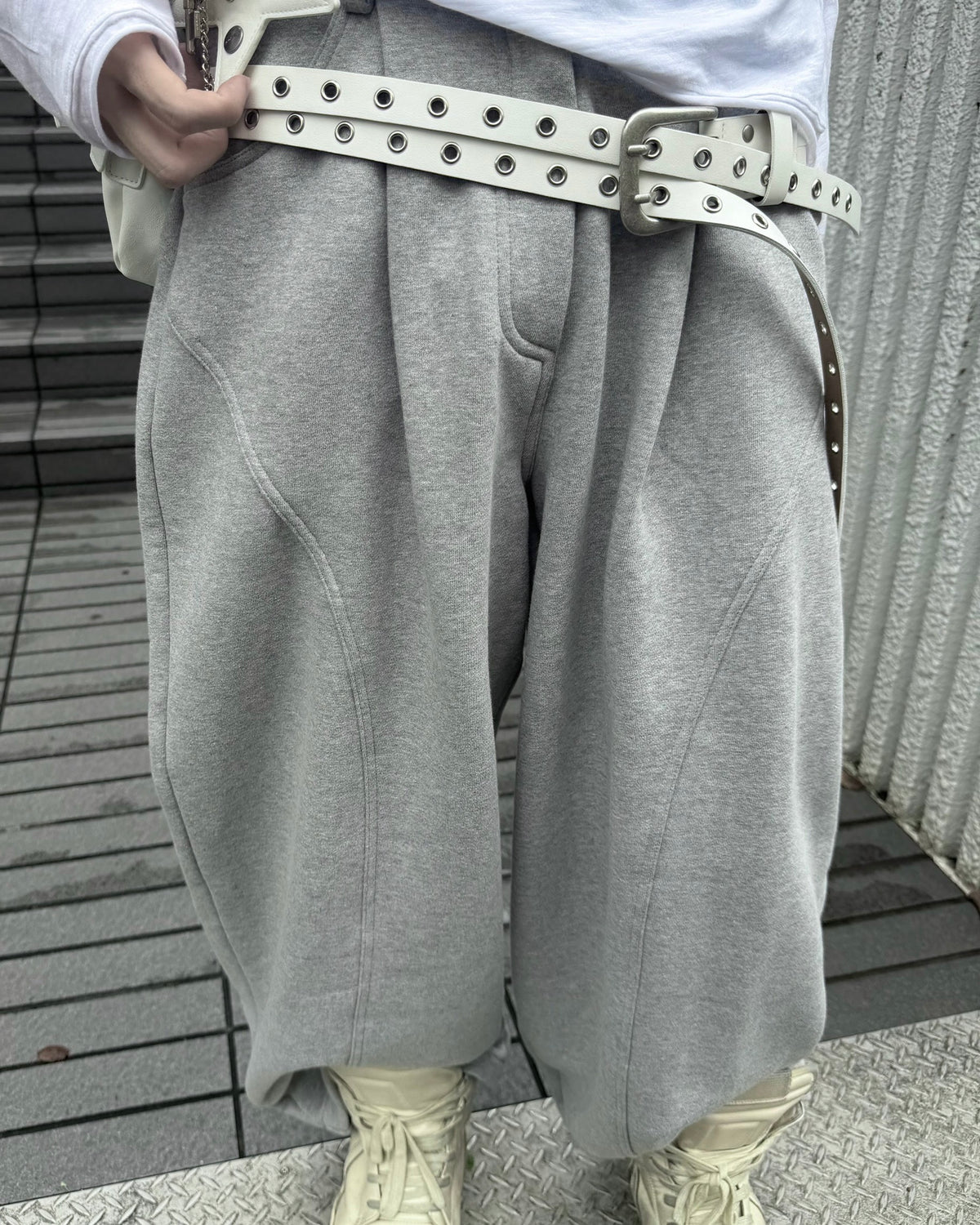 受注制【nmtc+】Curved Seam Wide Sweat Pants (2color)