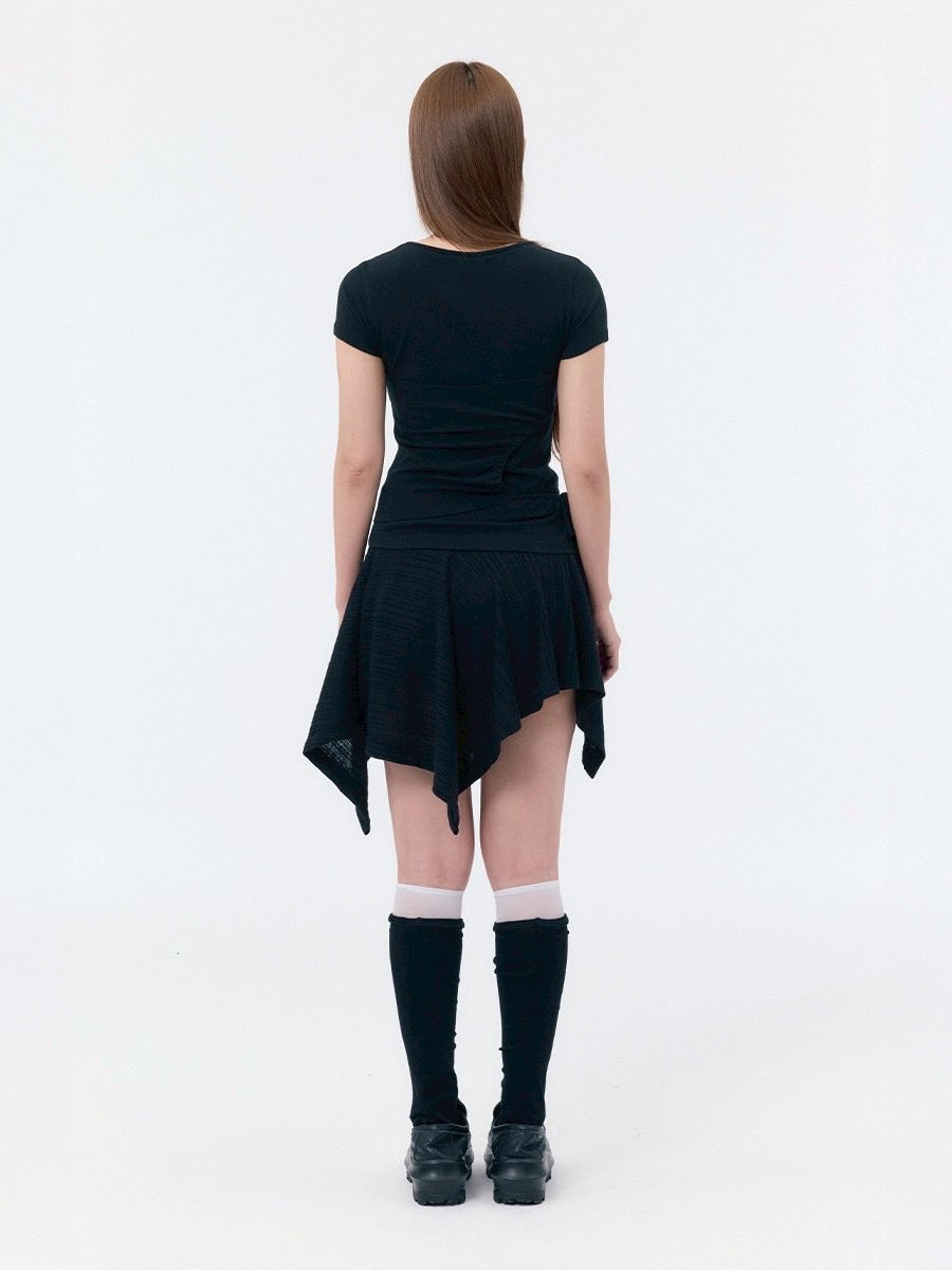 【Miseki seoul】String shirring short sleeve