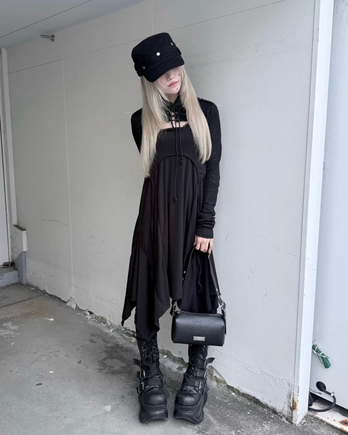 受注制【nmtc+】Curve Layered Long Skirt (2color)