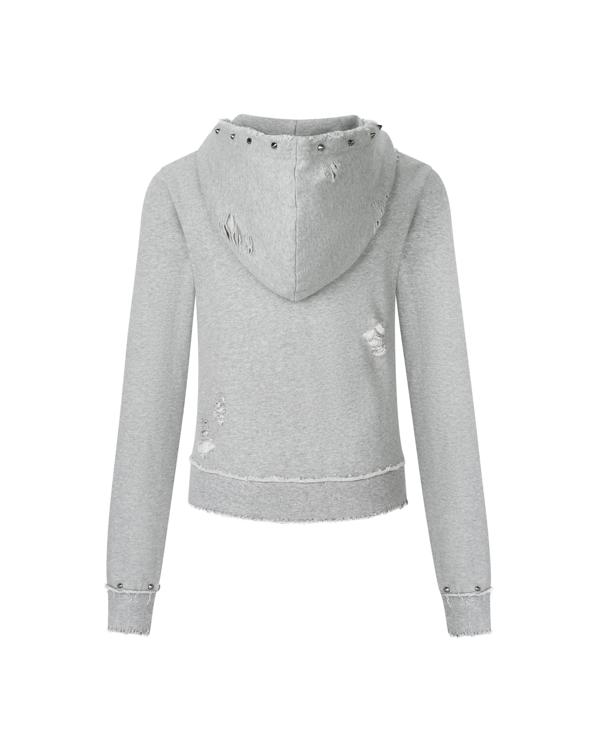 【LECYTO】Destroyed Spike Zip-Up Hoodie