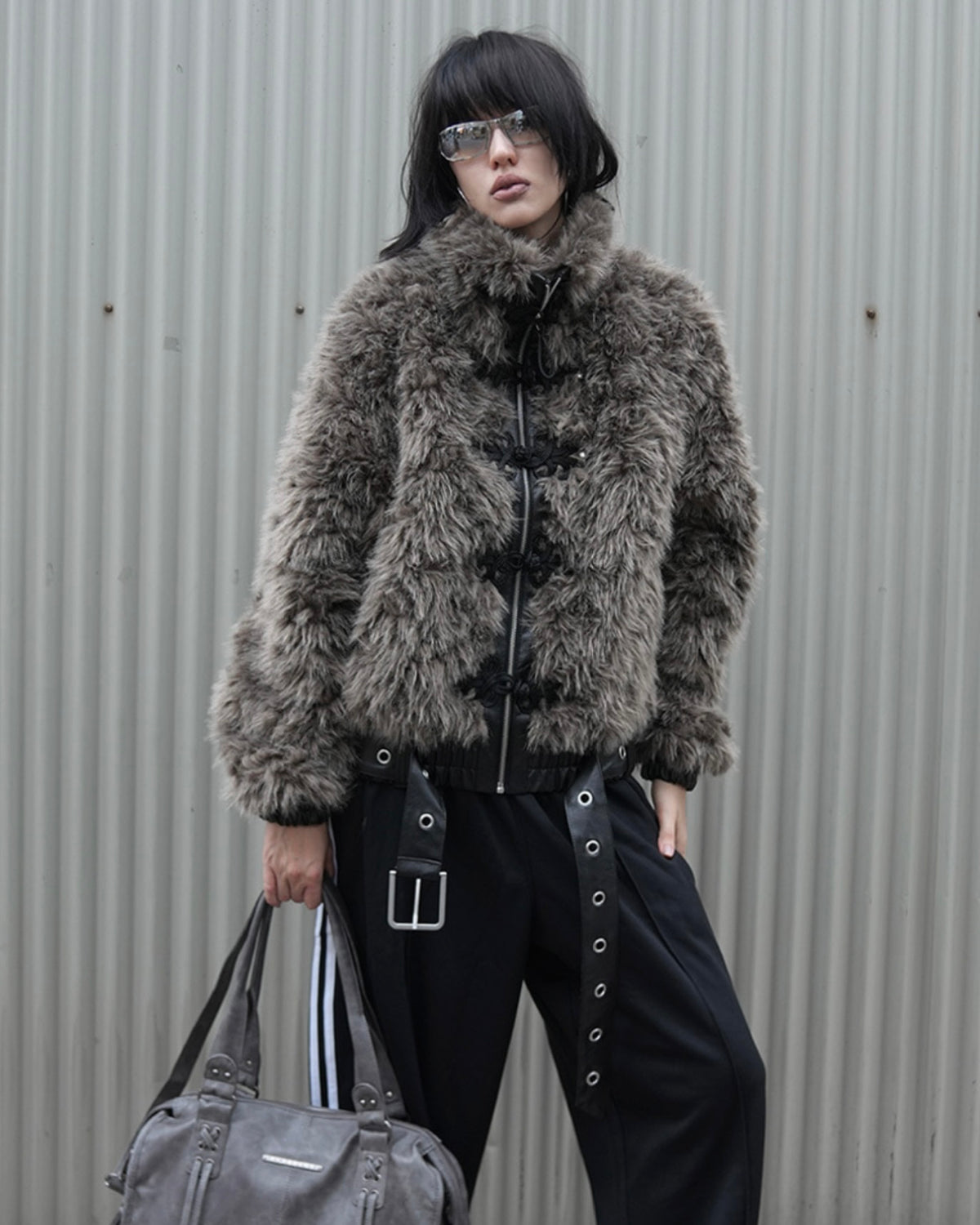 【FANCY CLUB】TOGGLE LEATHER FUR JACKET