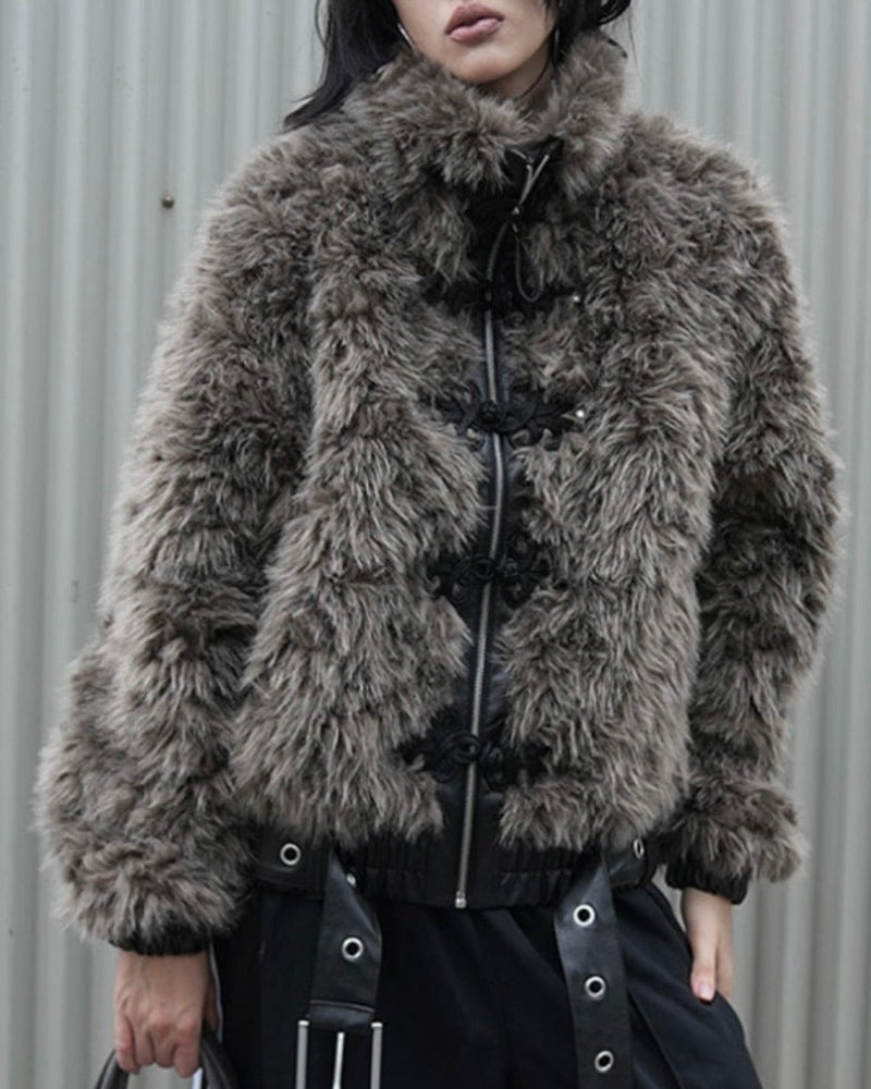 【FANCY CLUB】TOGGLE LEATHER FUR JACKET