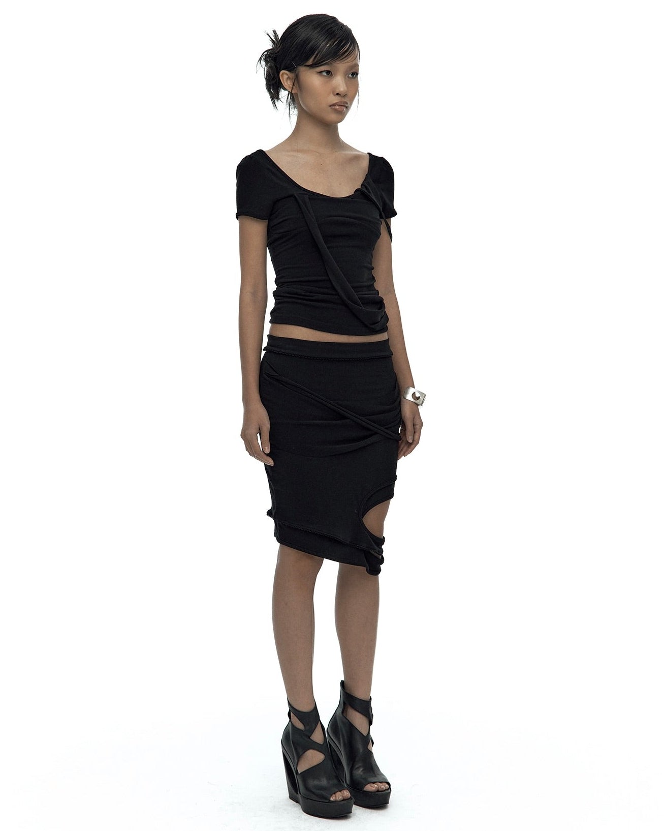 【Kashiko】Peek-a-boo Strap Skirt